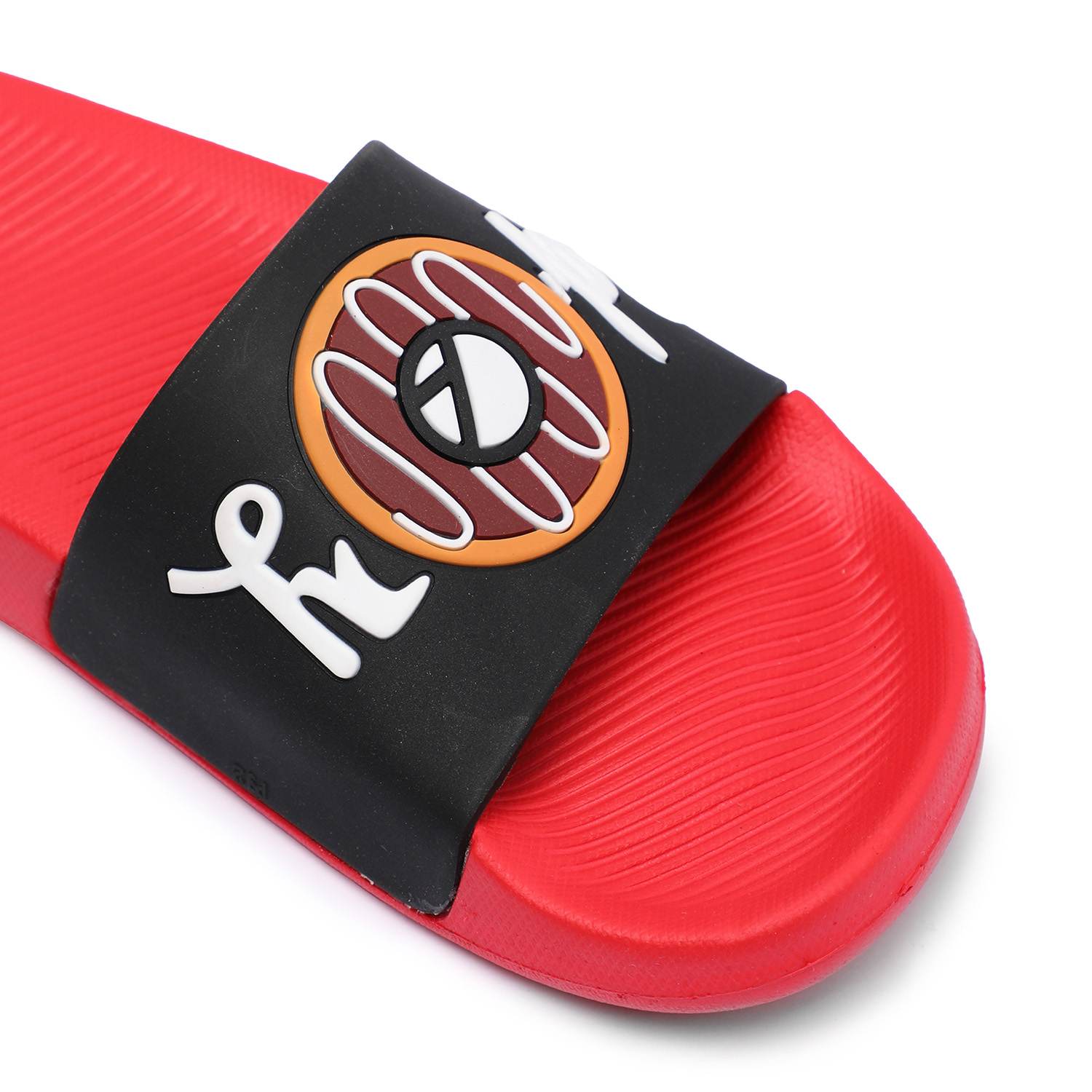 Kids Black Red Slides Junior (7-11 Years)