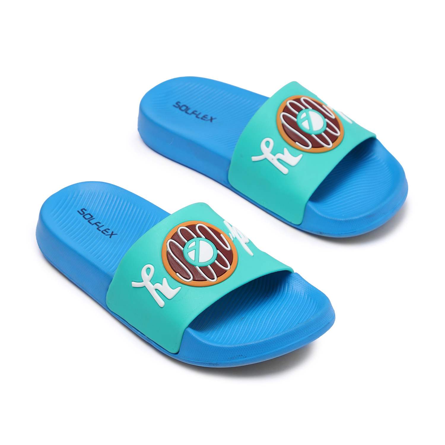 Kids Green Blue Slides Junior (7-11 Years)