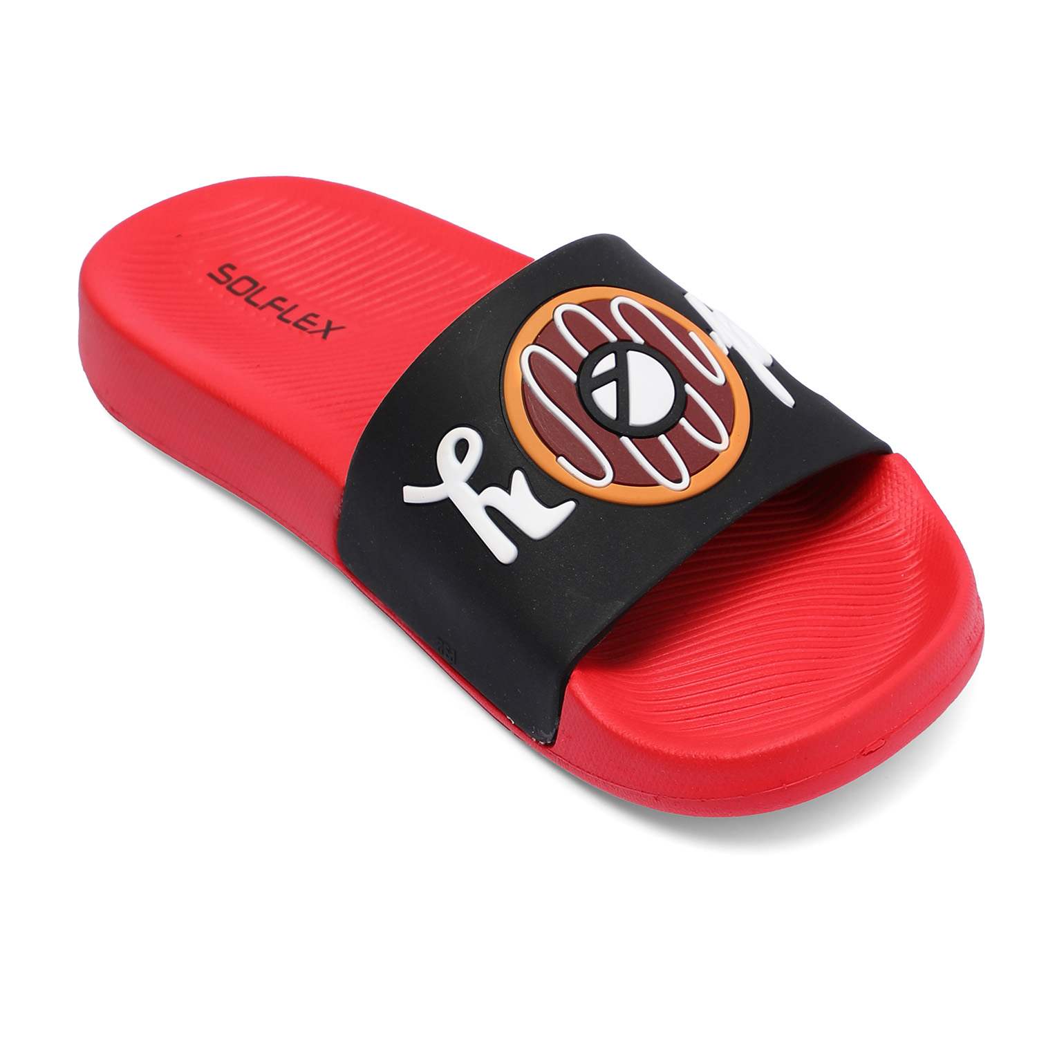 Kids Black Red Slides Senior (12 Years On Wards)