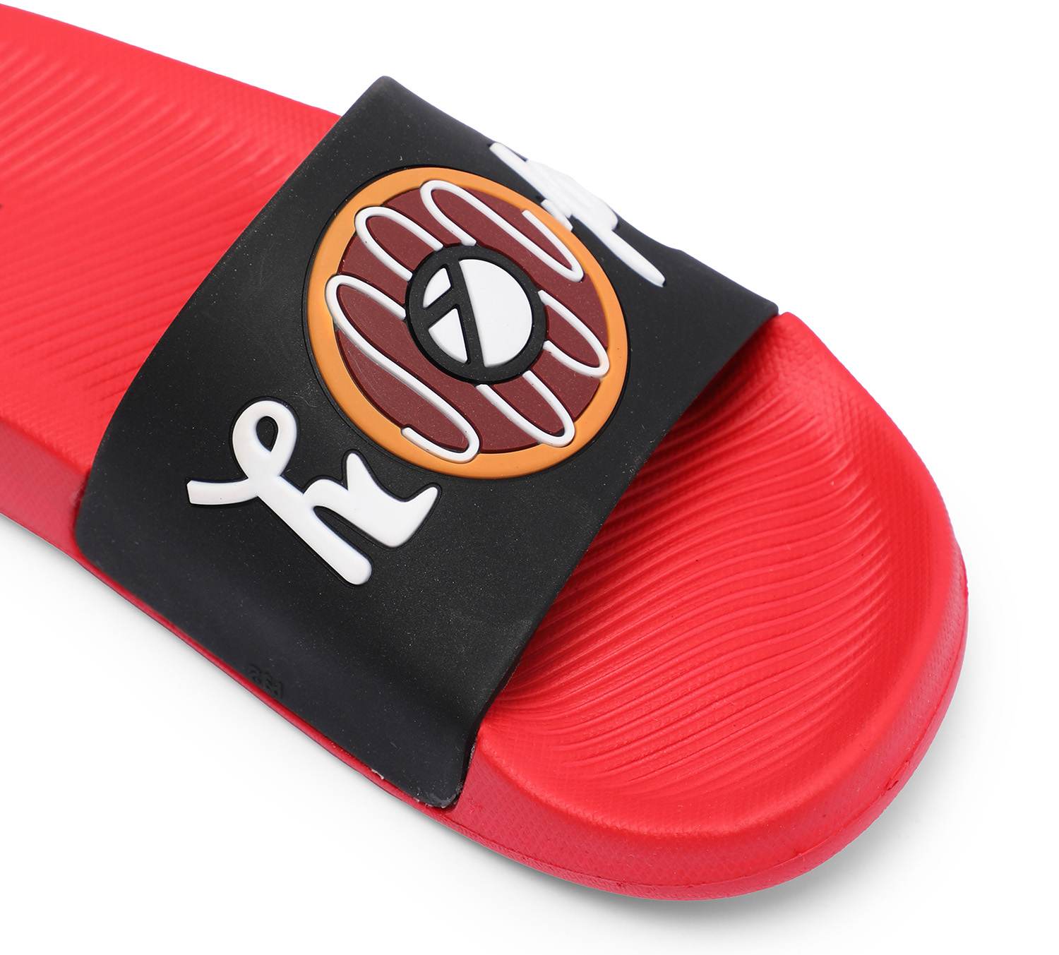 Kids Black Red Slides Senior (12 Years On Wards)