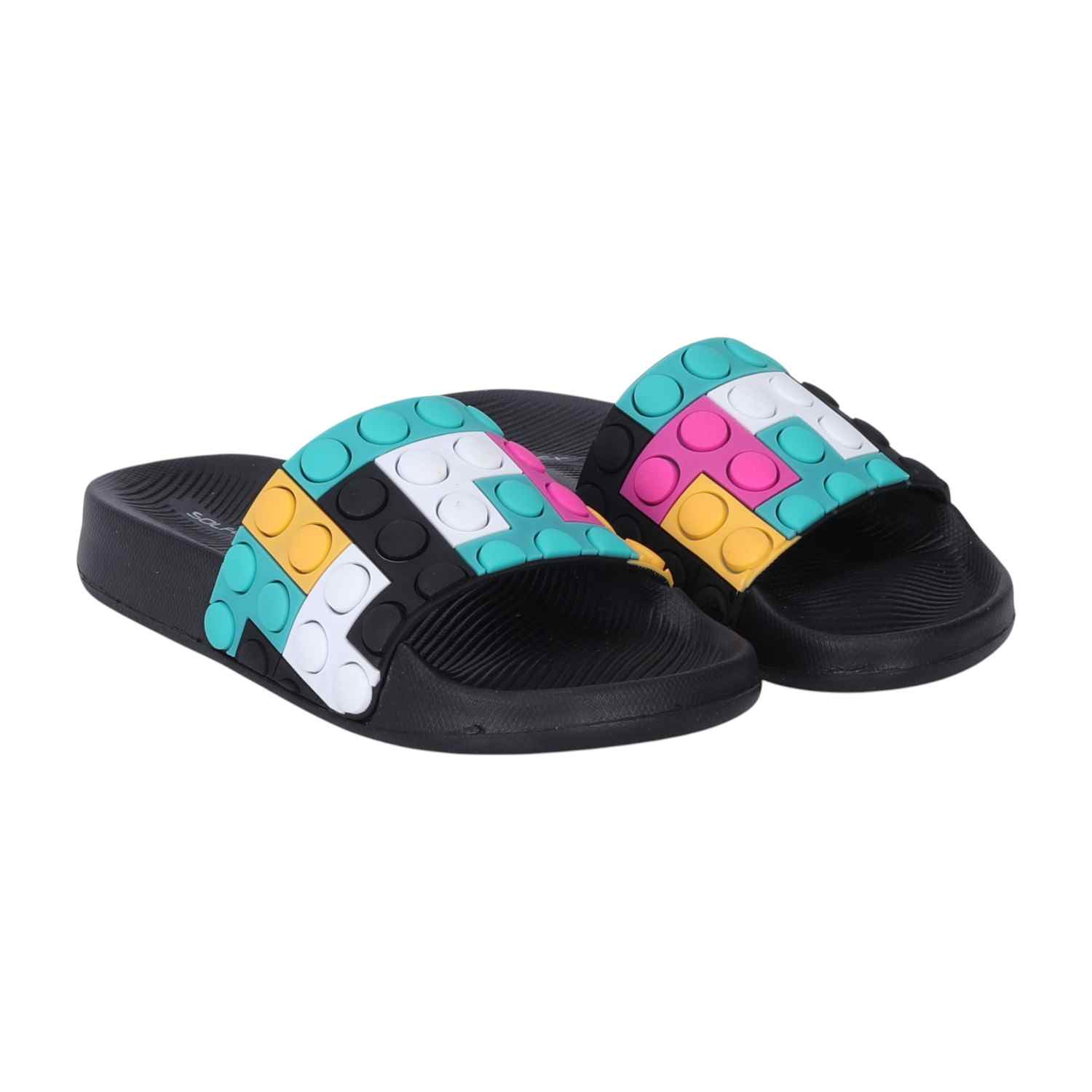 Kids Cartoon Construction Slide For Boys 12 Years On Wards - Black Multi