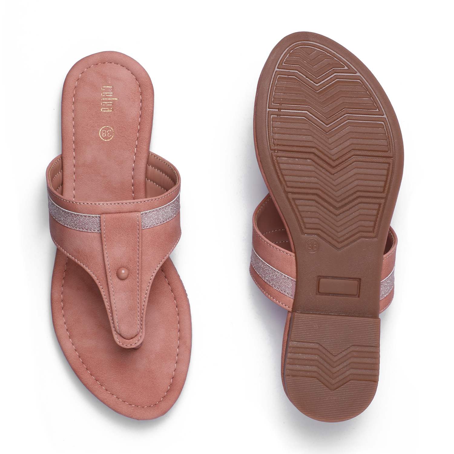 Elegant Peach Women Casual Flats