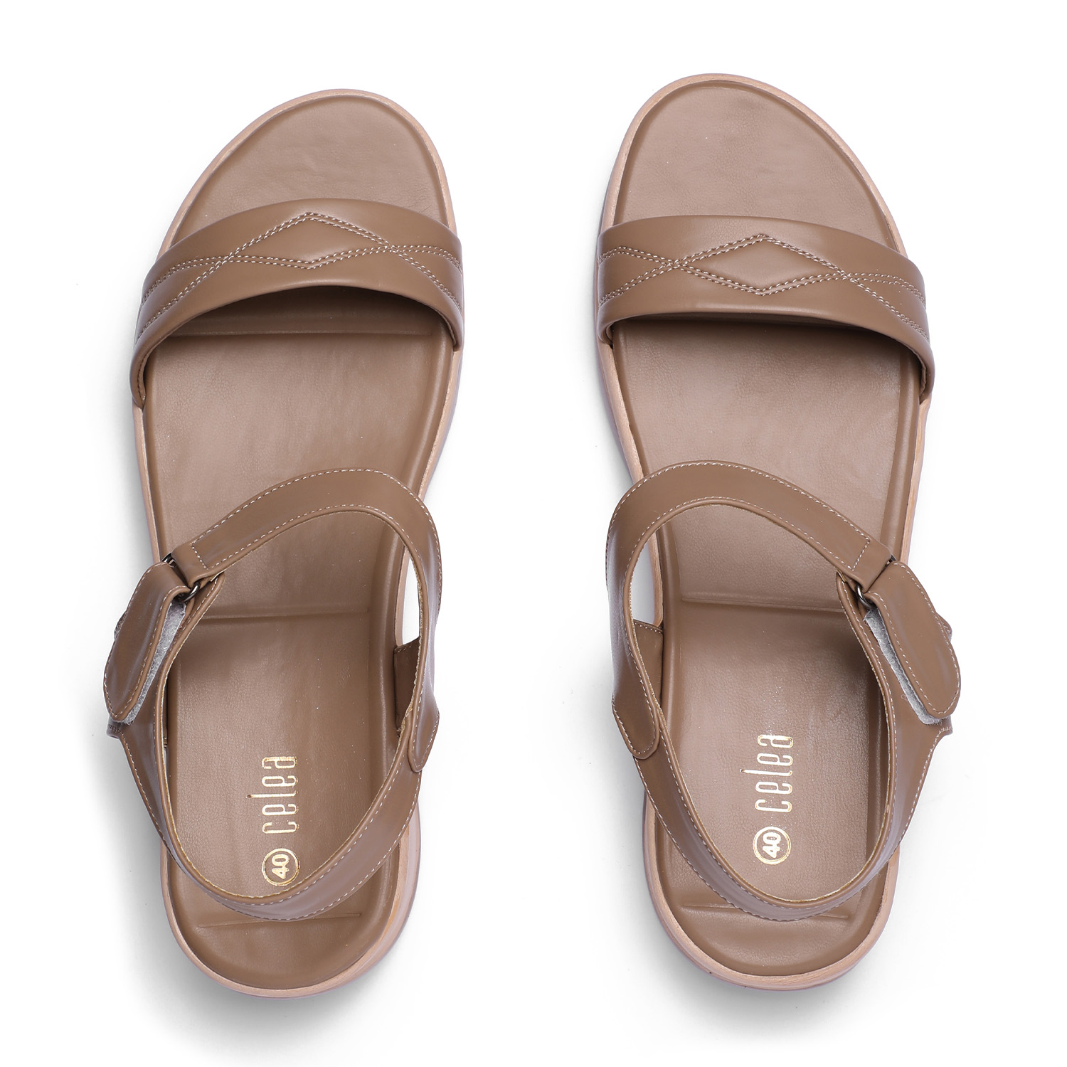 Women Elegant Brown Ankle Strap Wedge Sandals