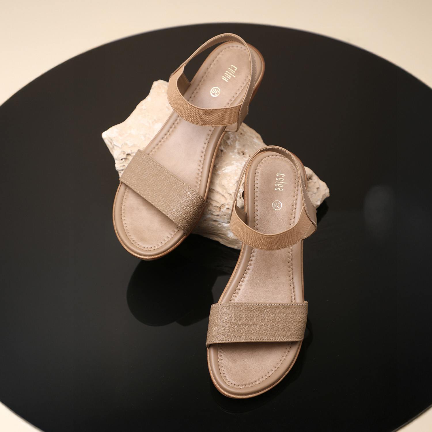 Women Brown Casual Wedge Sandals
