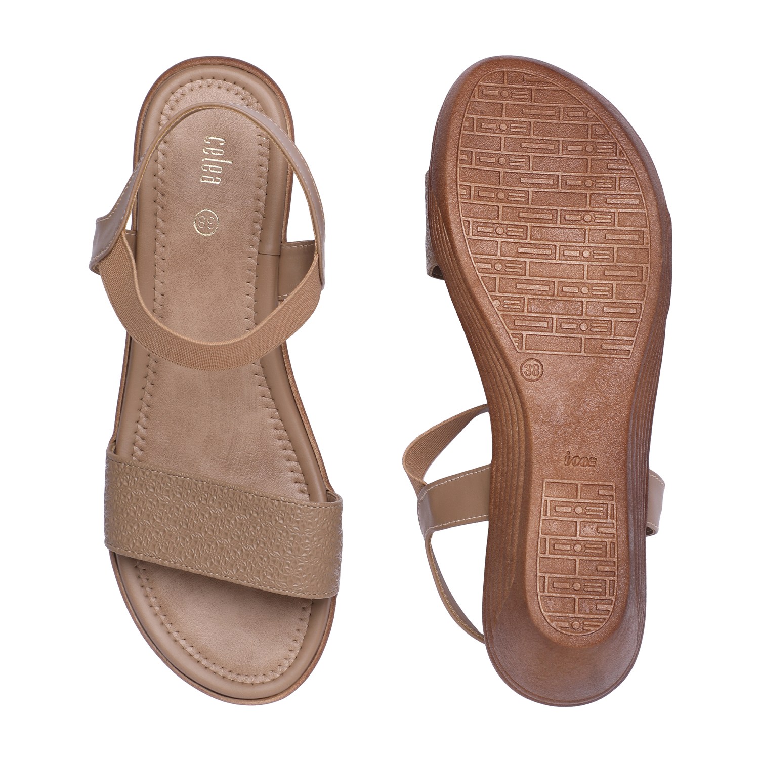 Women Brown Casual Wedge Sandals