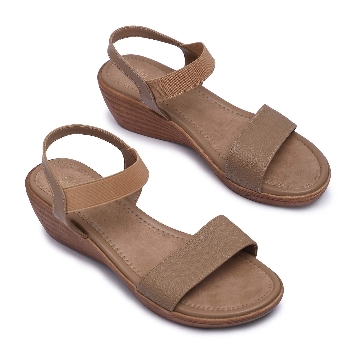 Women Brown Casual Wedge Sandals