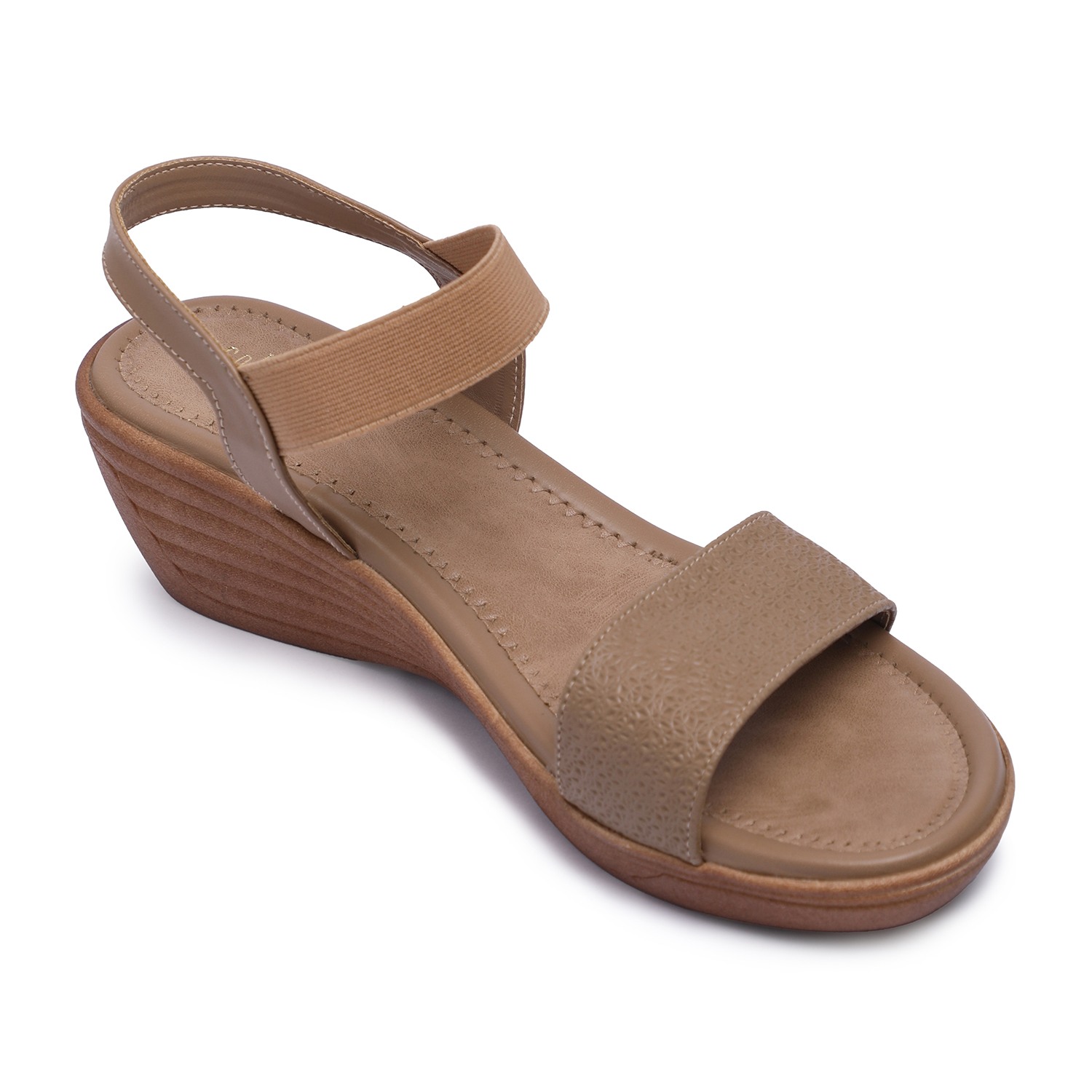 Women Brown Casual Wedge Sandals