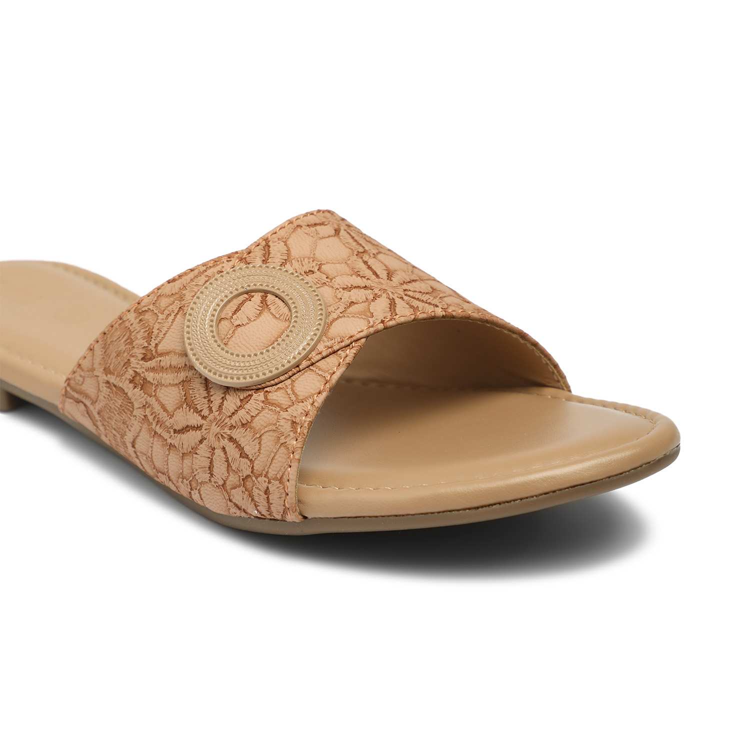 Women Beige Casual flat sandals