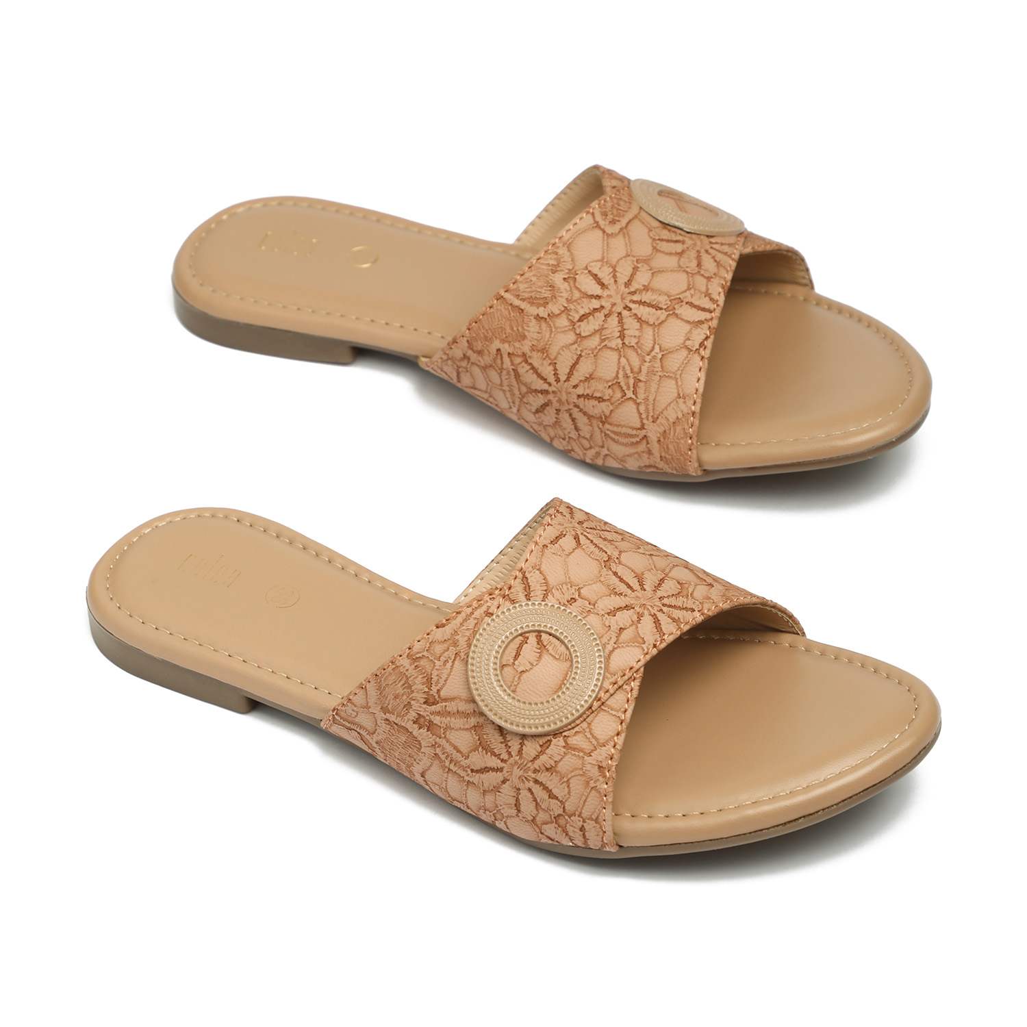 Women Beige Casual flat sandals