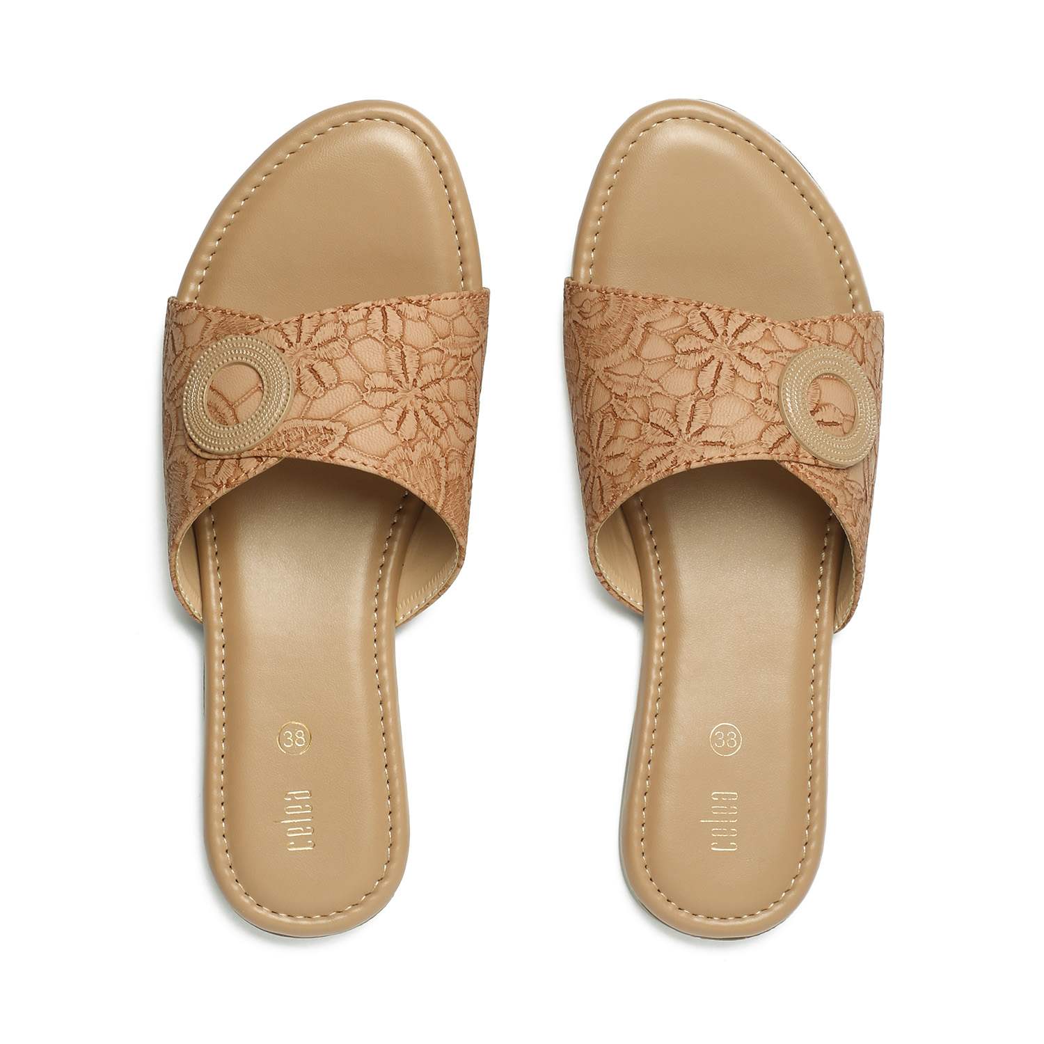 Women Beige Casual flat sandals