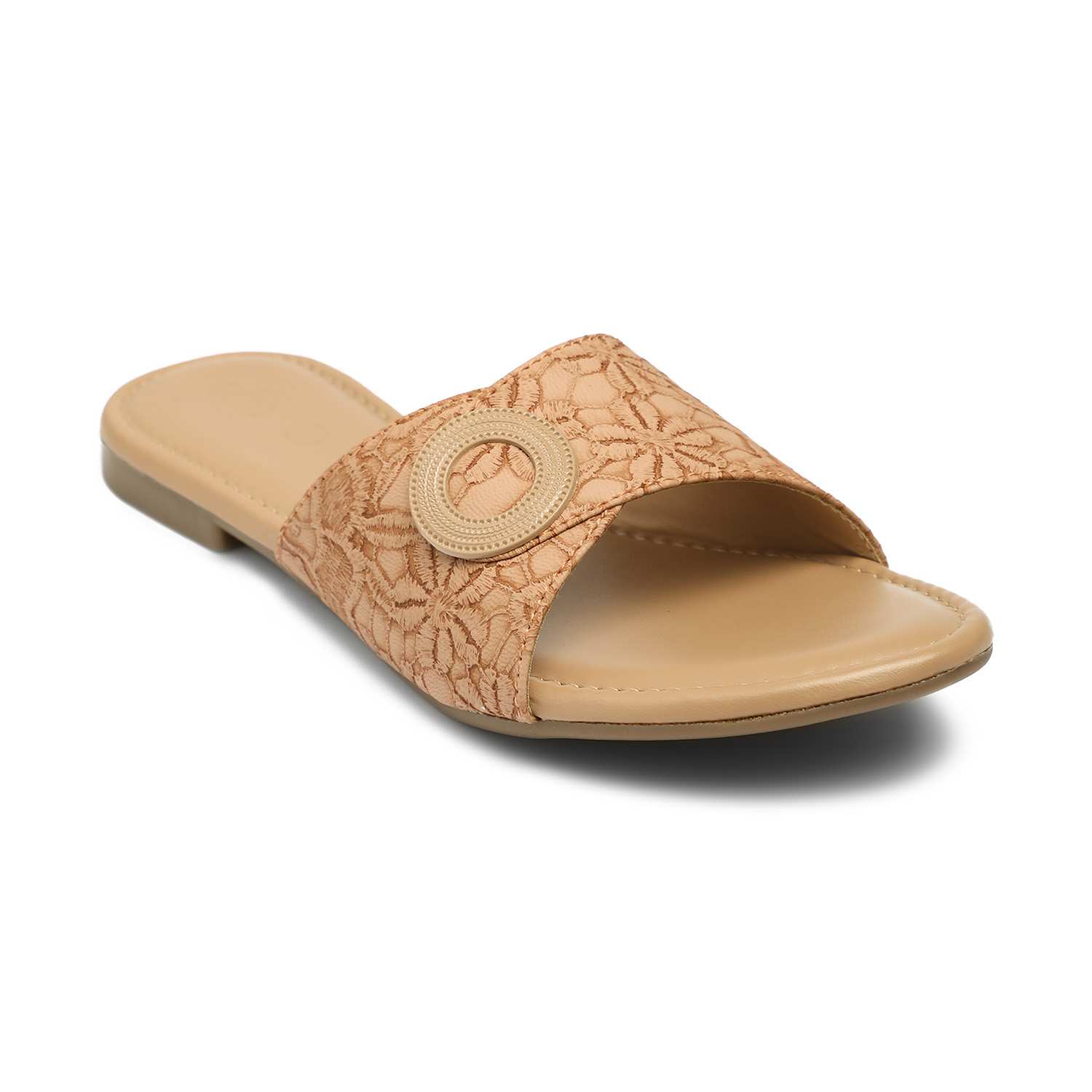 Women Beige Casual flat sandals