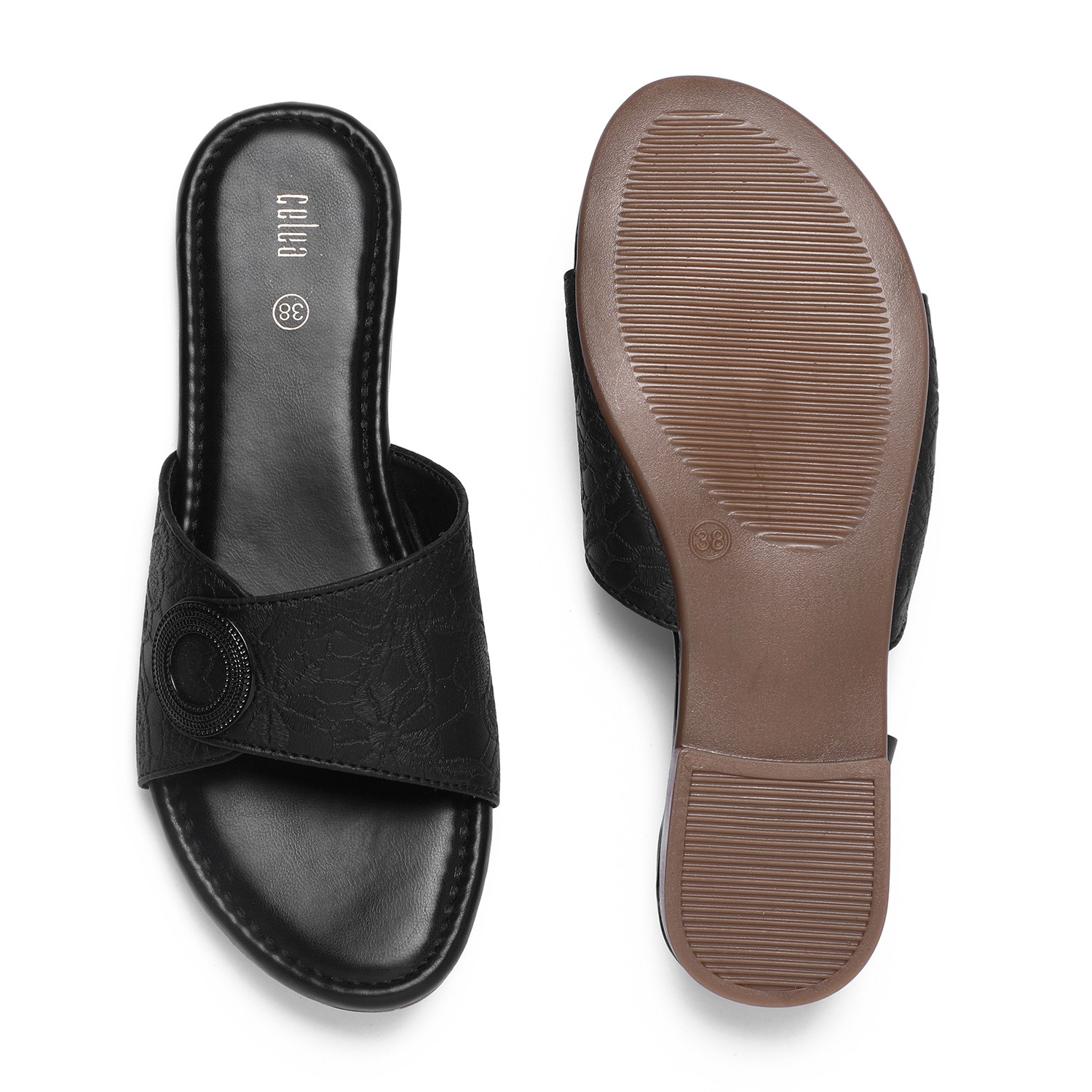 Women Black Casual flat sandals
