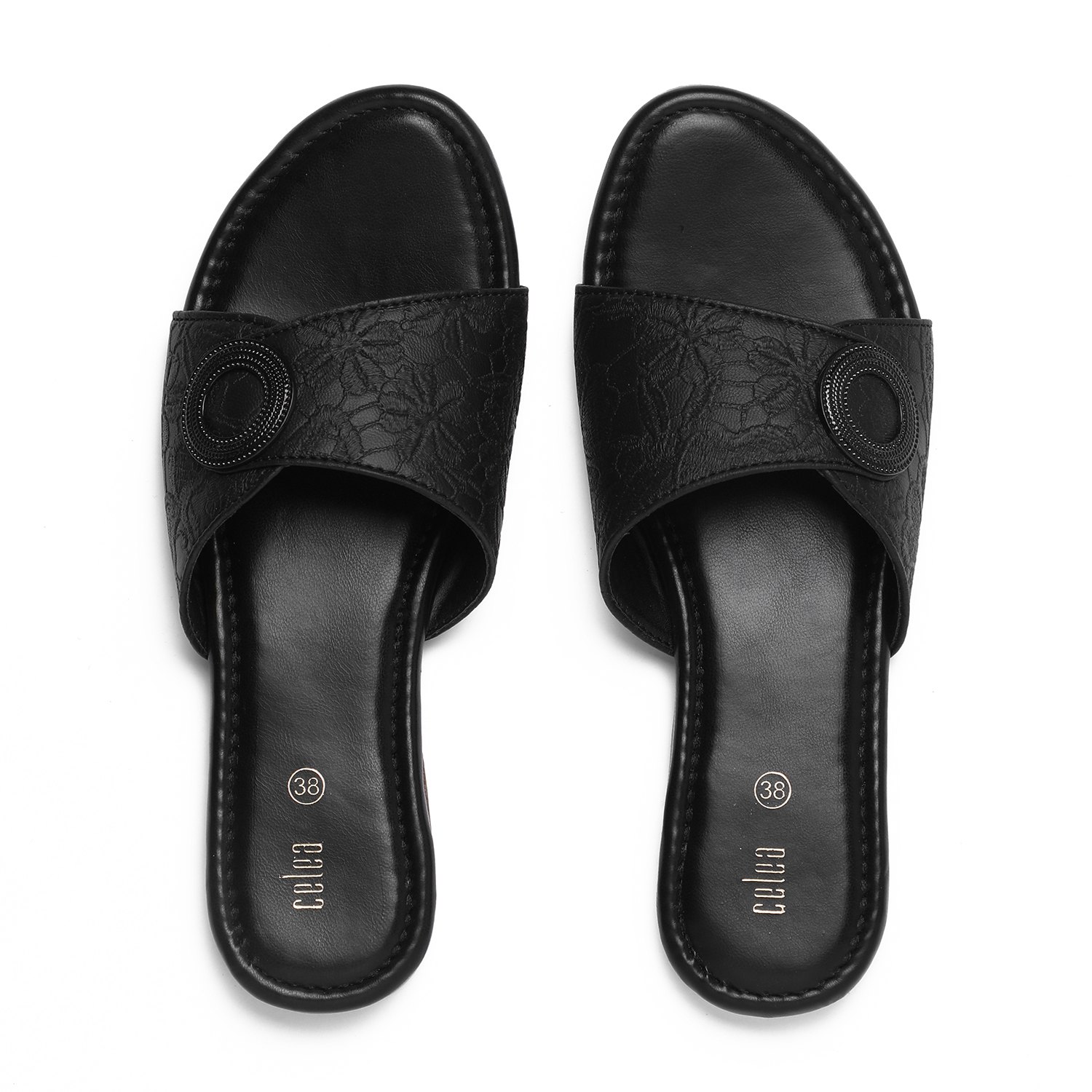 Women Black Casual flat sandals