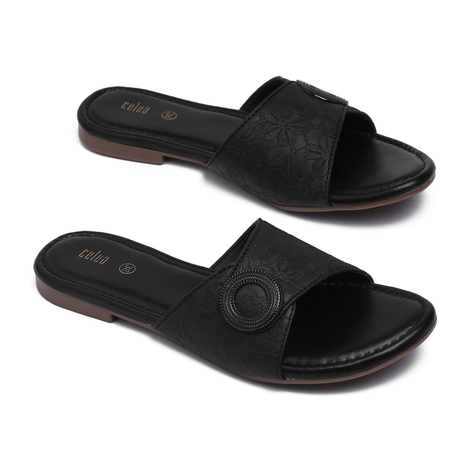 Women Black Casual flat sandals