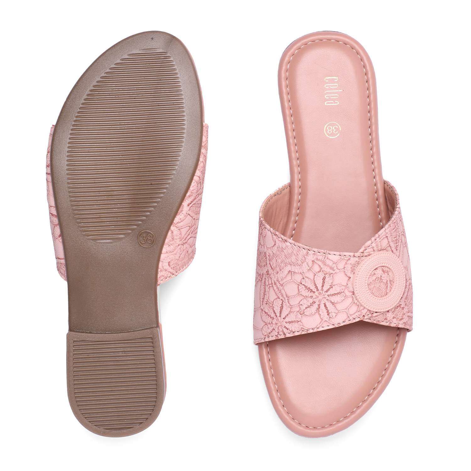 Women Peach Casual flat sandals