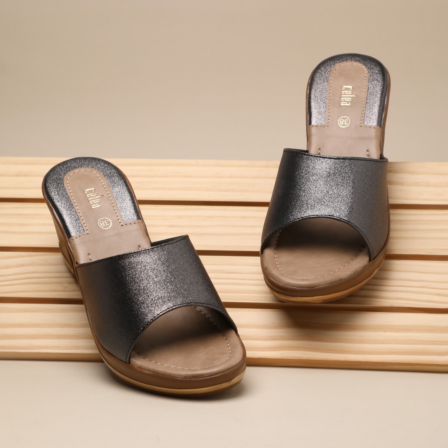 Women Black Block Heel Sandals