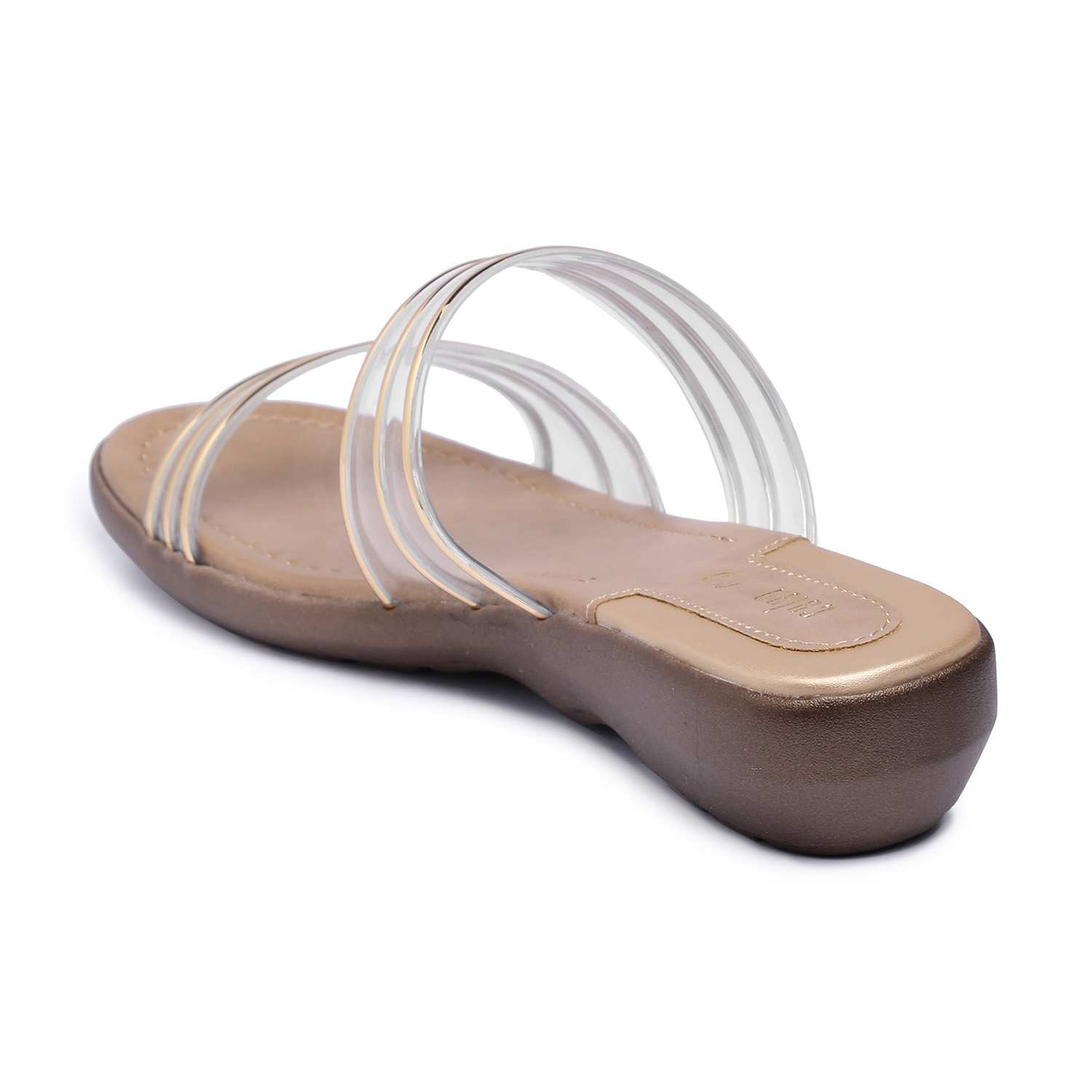 Women Gold Casual Flat Sandals