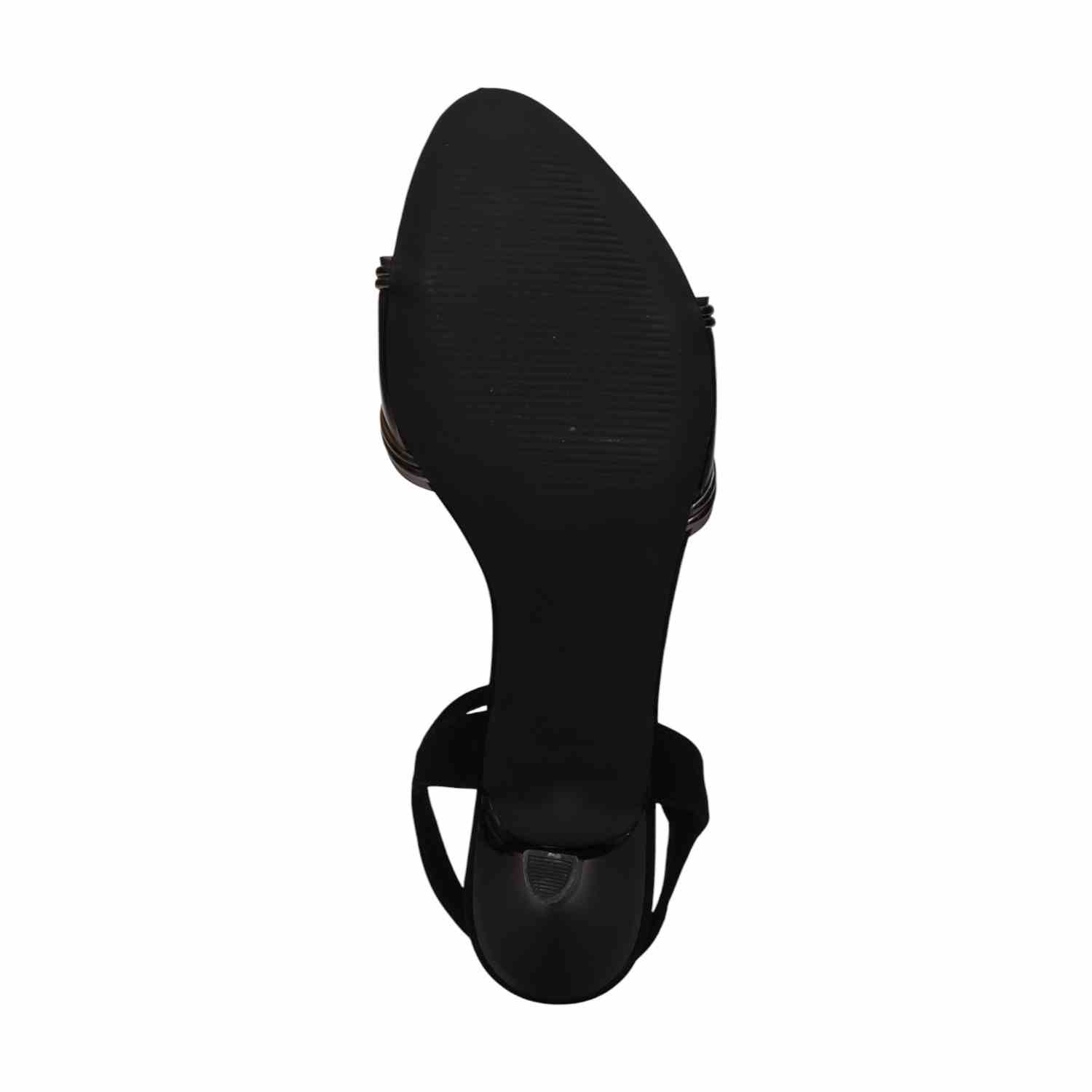 Women Black Sleek Kitten Heel Strappies