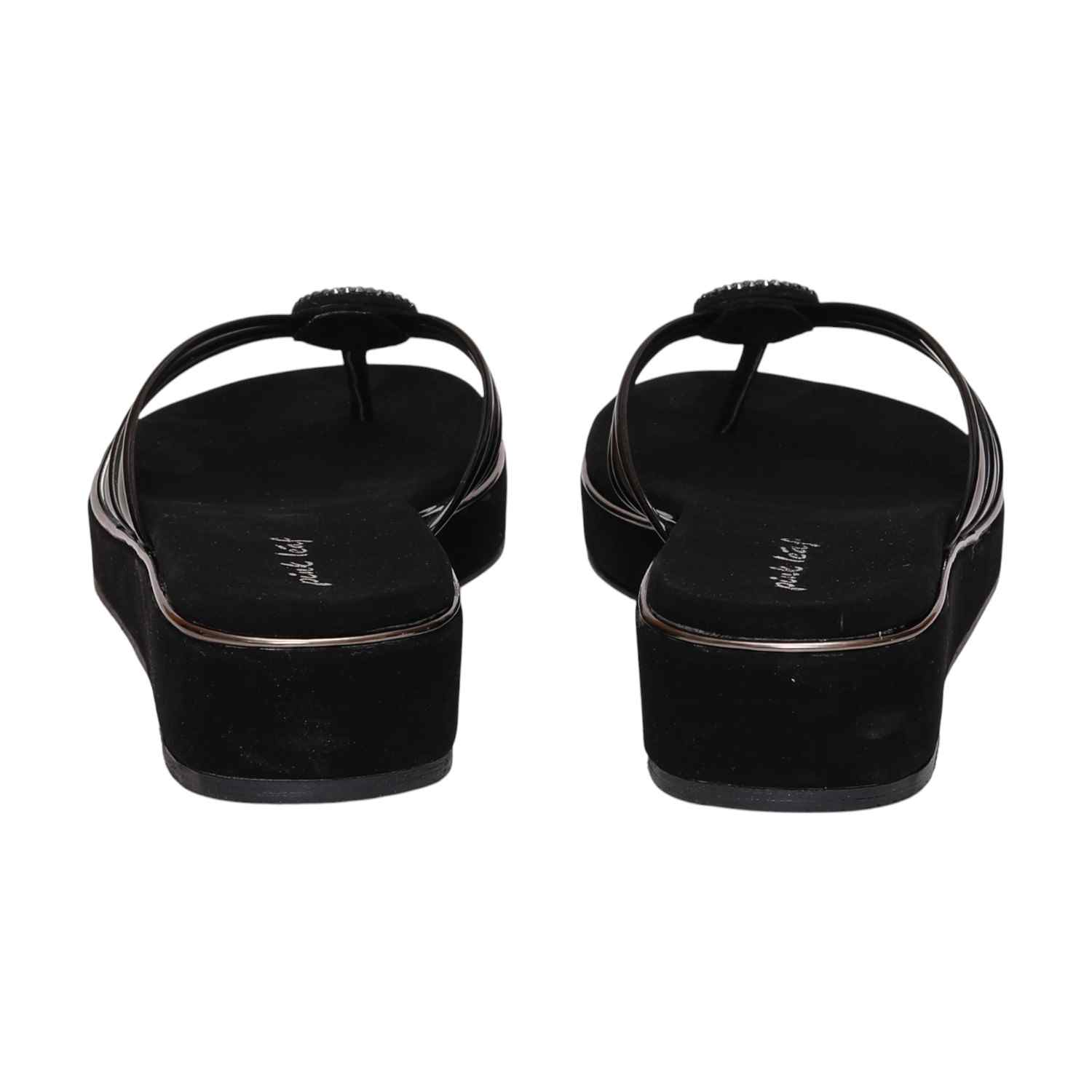 Women Black Aura Transparent Wedges