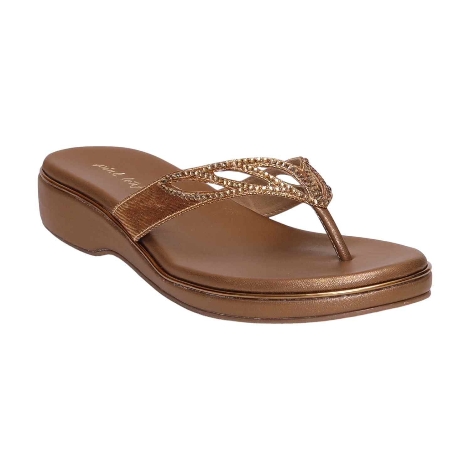Women Antique Embellished Flip-Flops