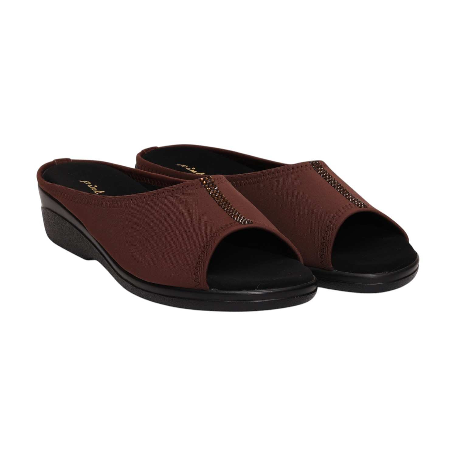 Women Brown Wedge Slip-On