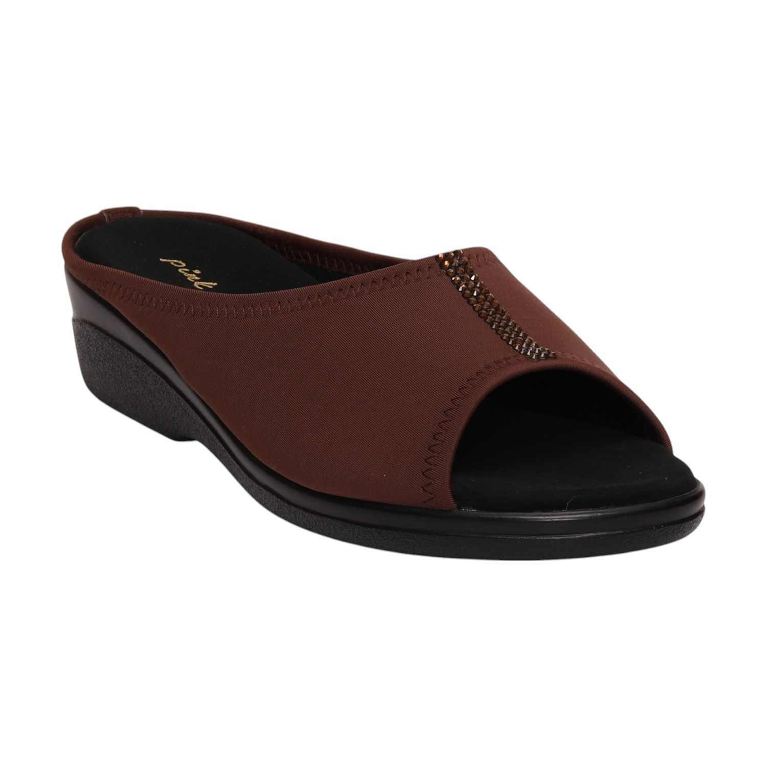 Women Brown Wedge Slip-On
