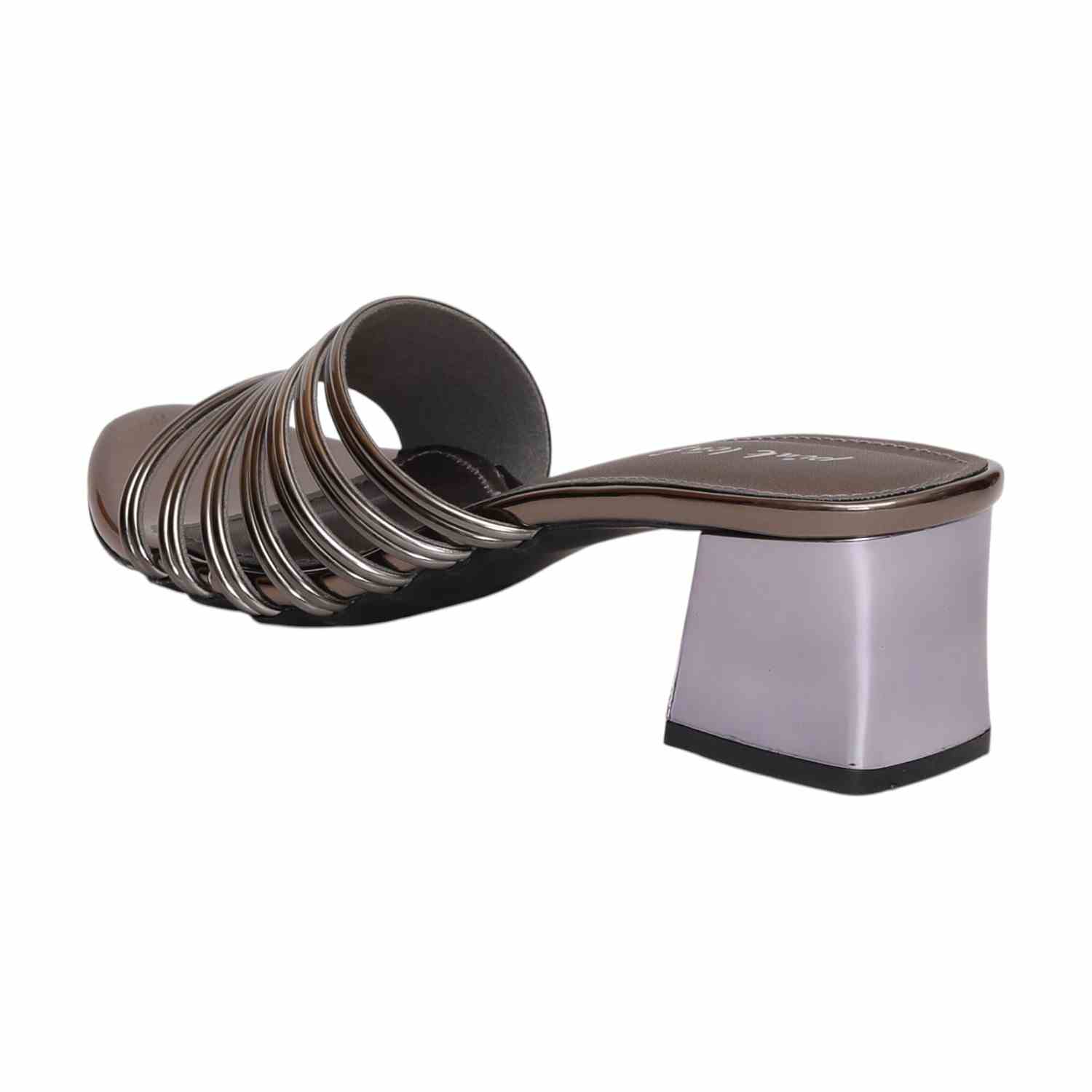 Women Gunmetal strappy Block Heel Sandals