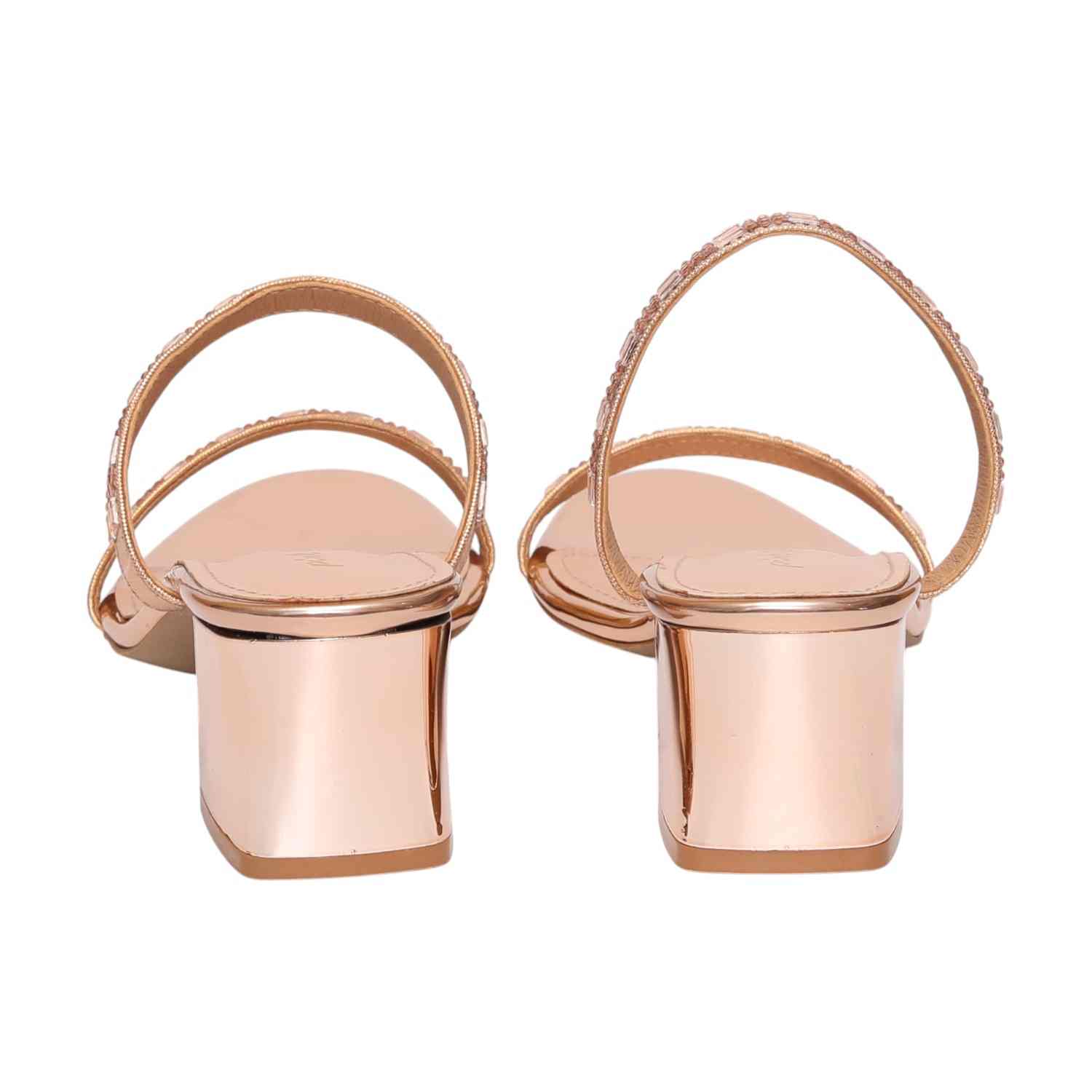 Women Sultan Rose Gold Strappy Heel Sandals