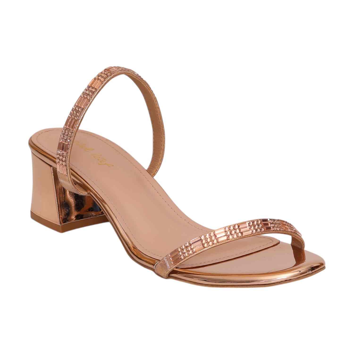 Women Sultan Rose Gold Strappy Heel Sandals