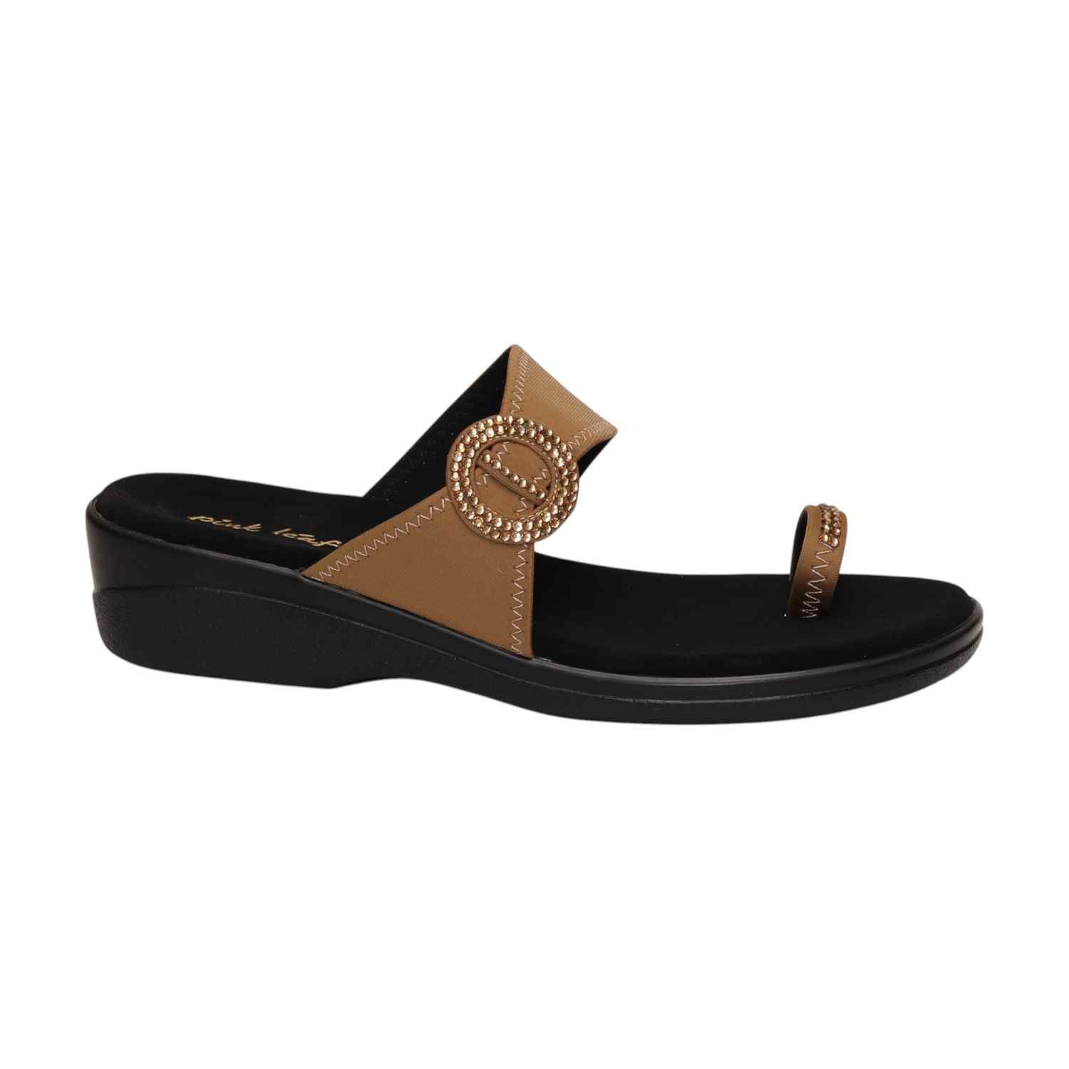 Women Brown Chic Toe Ring Sandals
