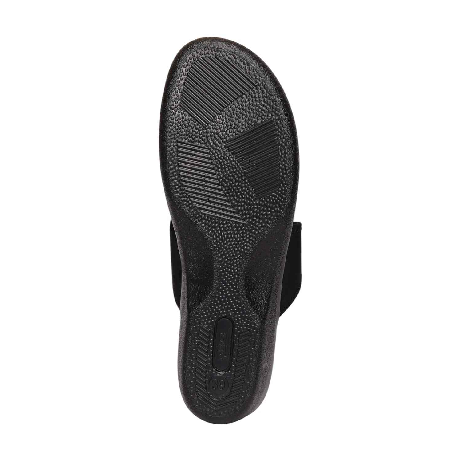 Women Black Chic Toe Ring Sandals