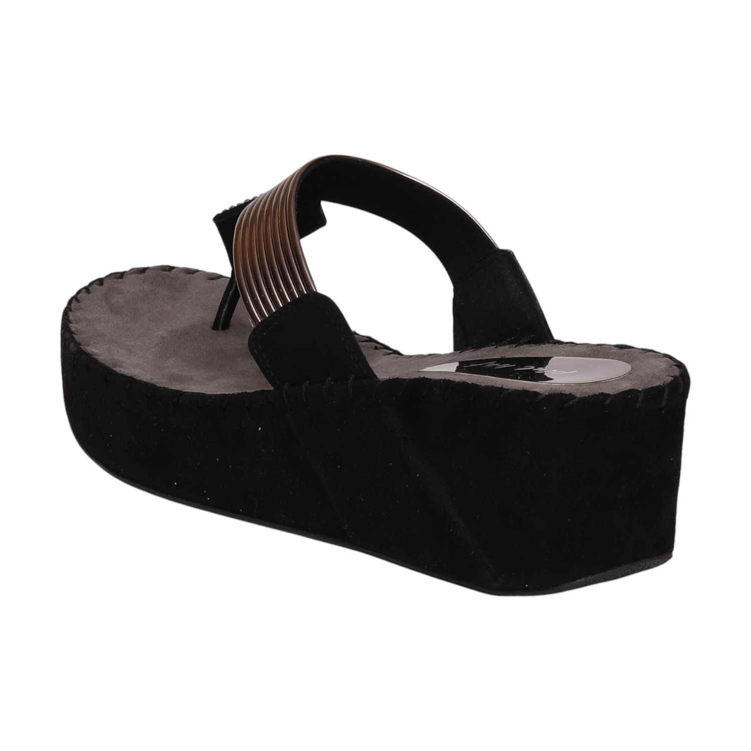 Women Black Wedges Fashion Flat