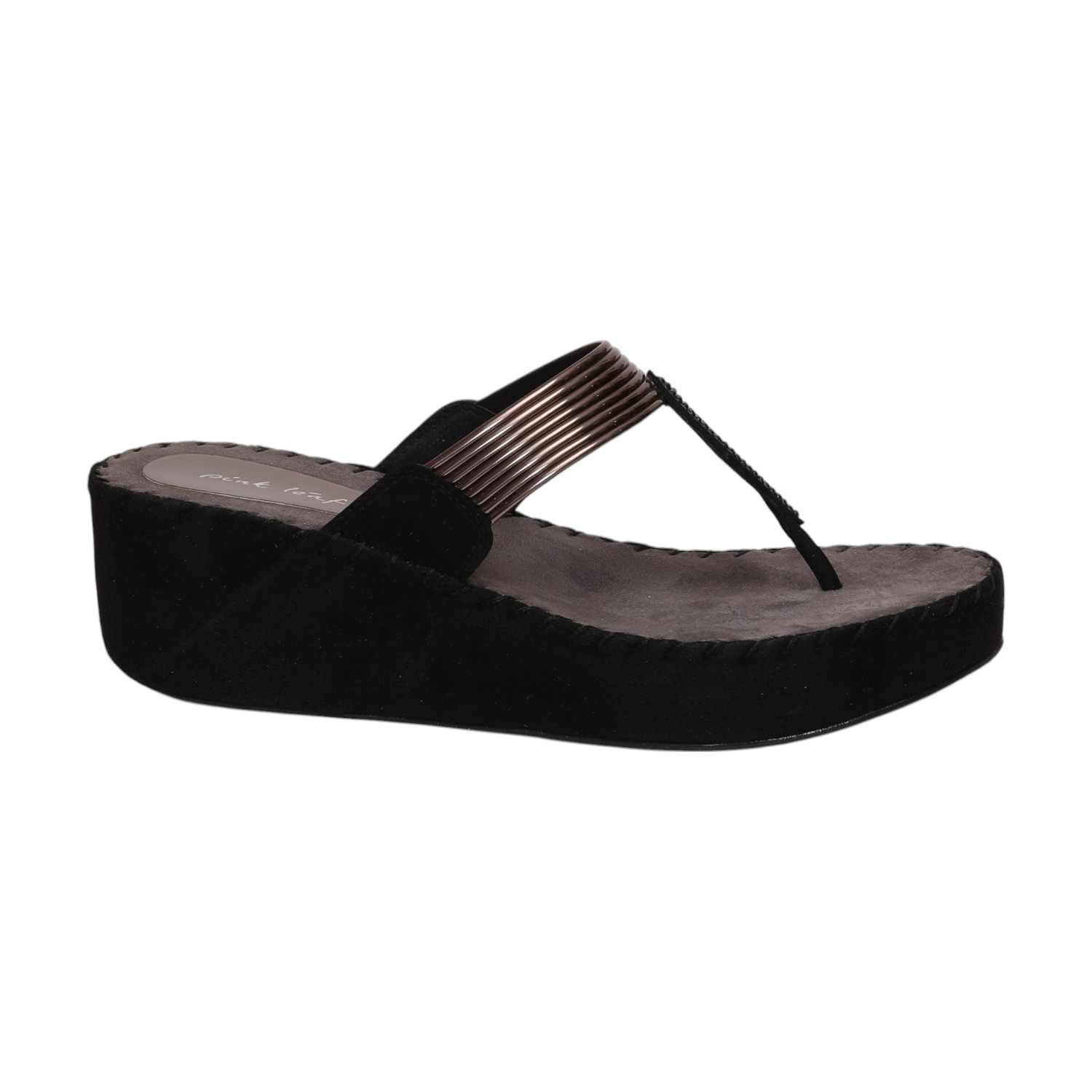 Women Black Wedges Fashion Flat
