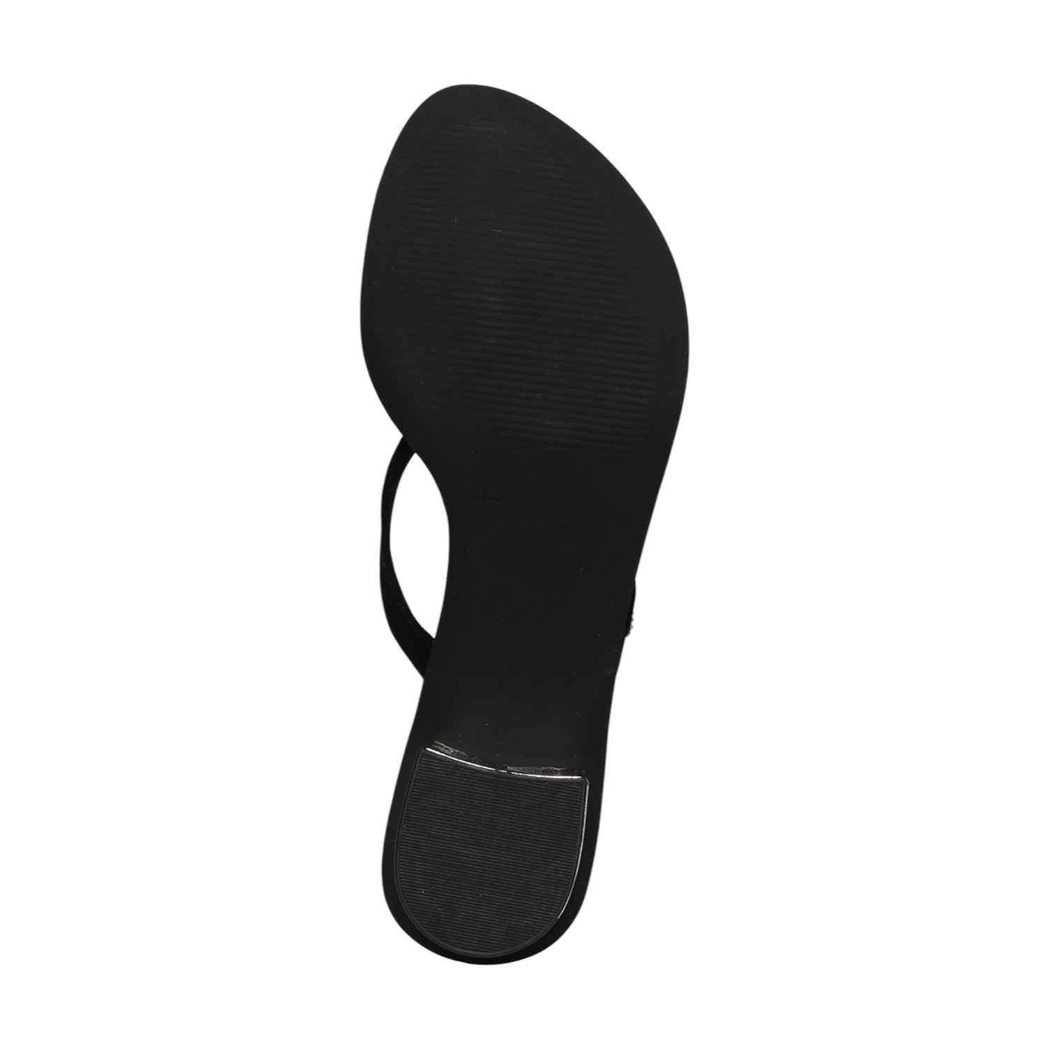 Women Black Crystal-Embellished Heel Sandals