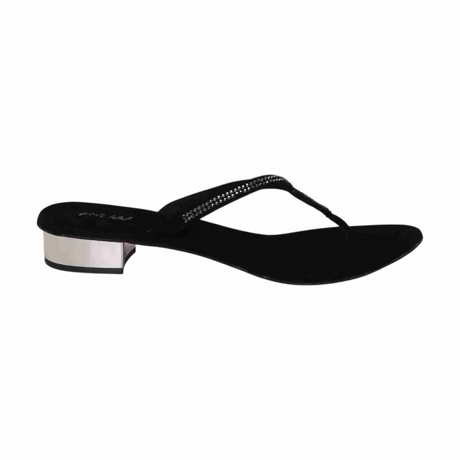 Women Black Crystal-Embellished Heel Sandals