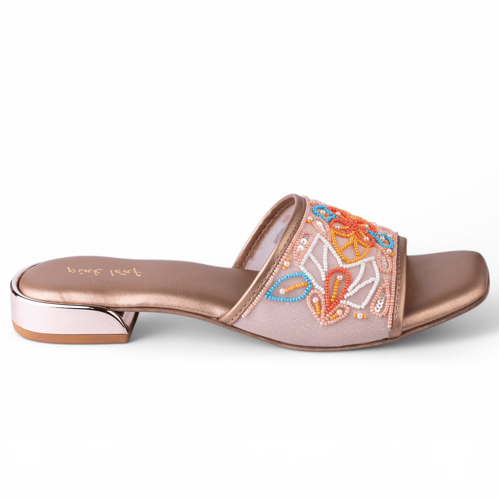 Multicolour Beadwork  Sandal Heels