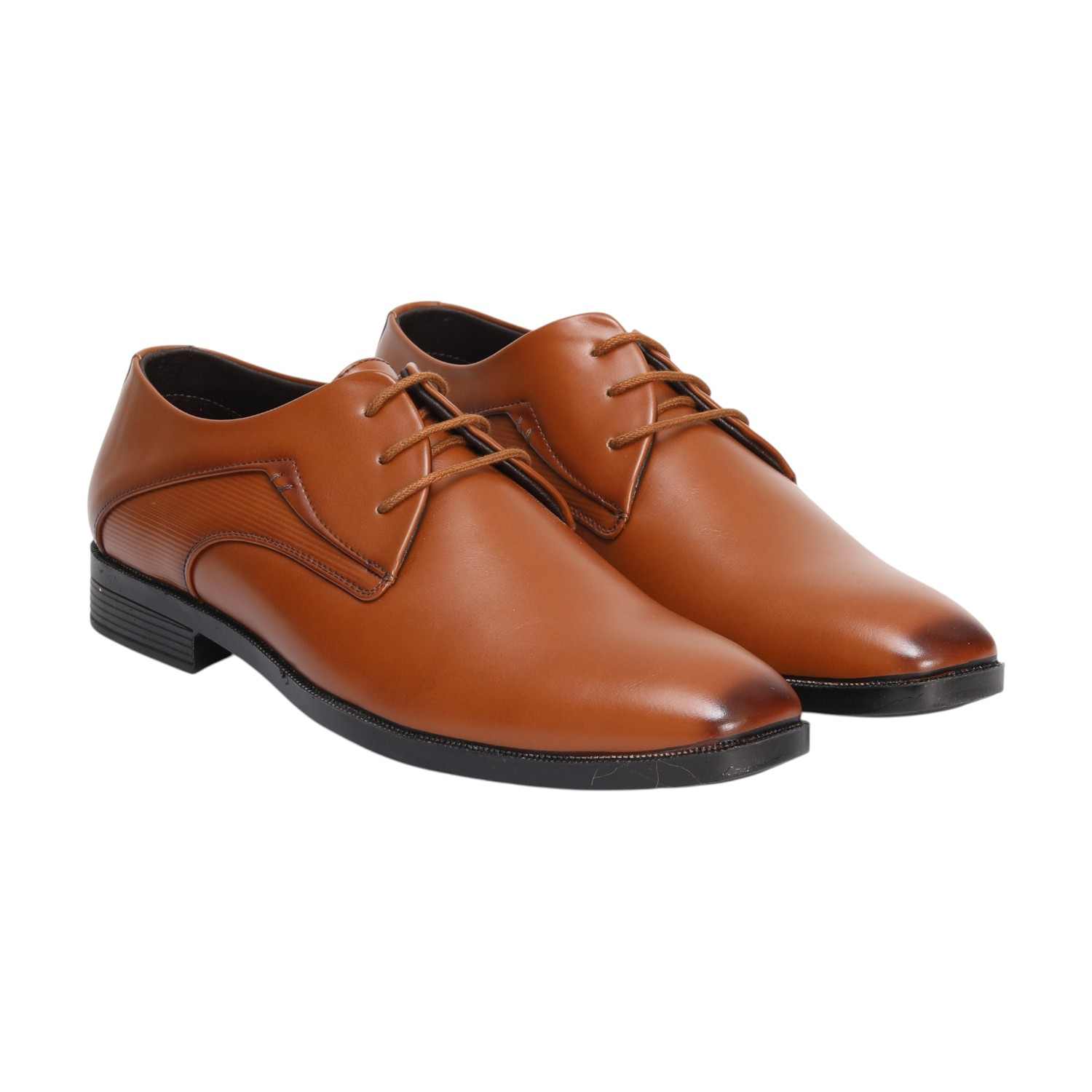 Men Tan Formal Shoes Lace Up