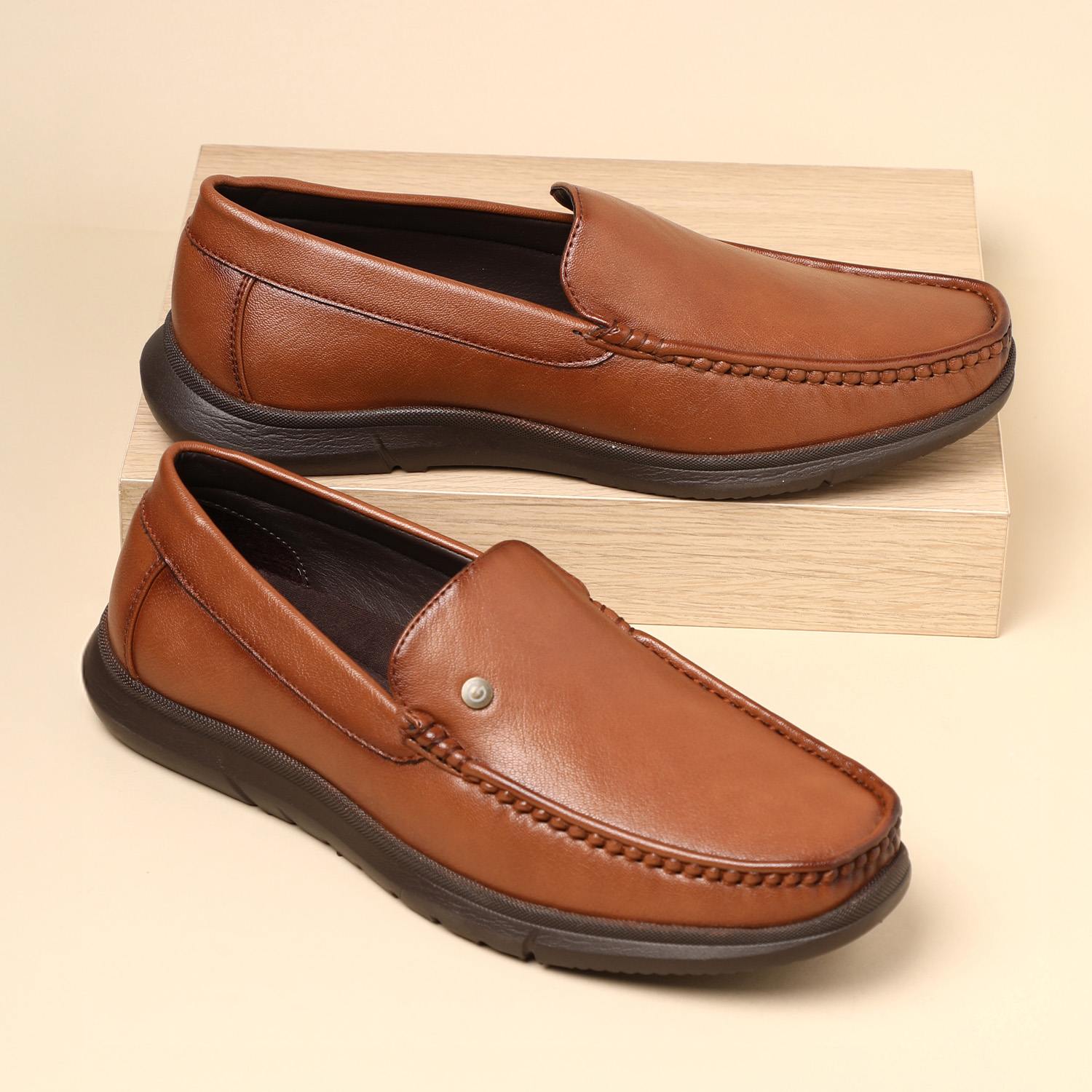 Men Tan Casual Slip-Ons