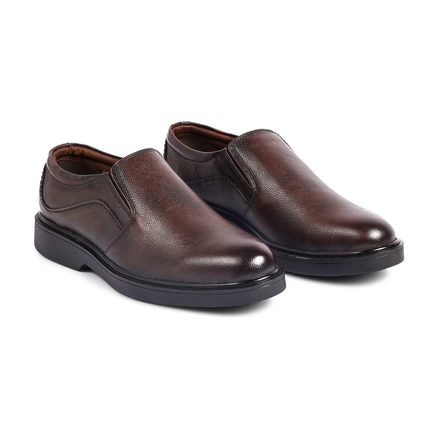 Men Brown Formal Slip-Ons