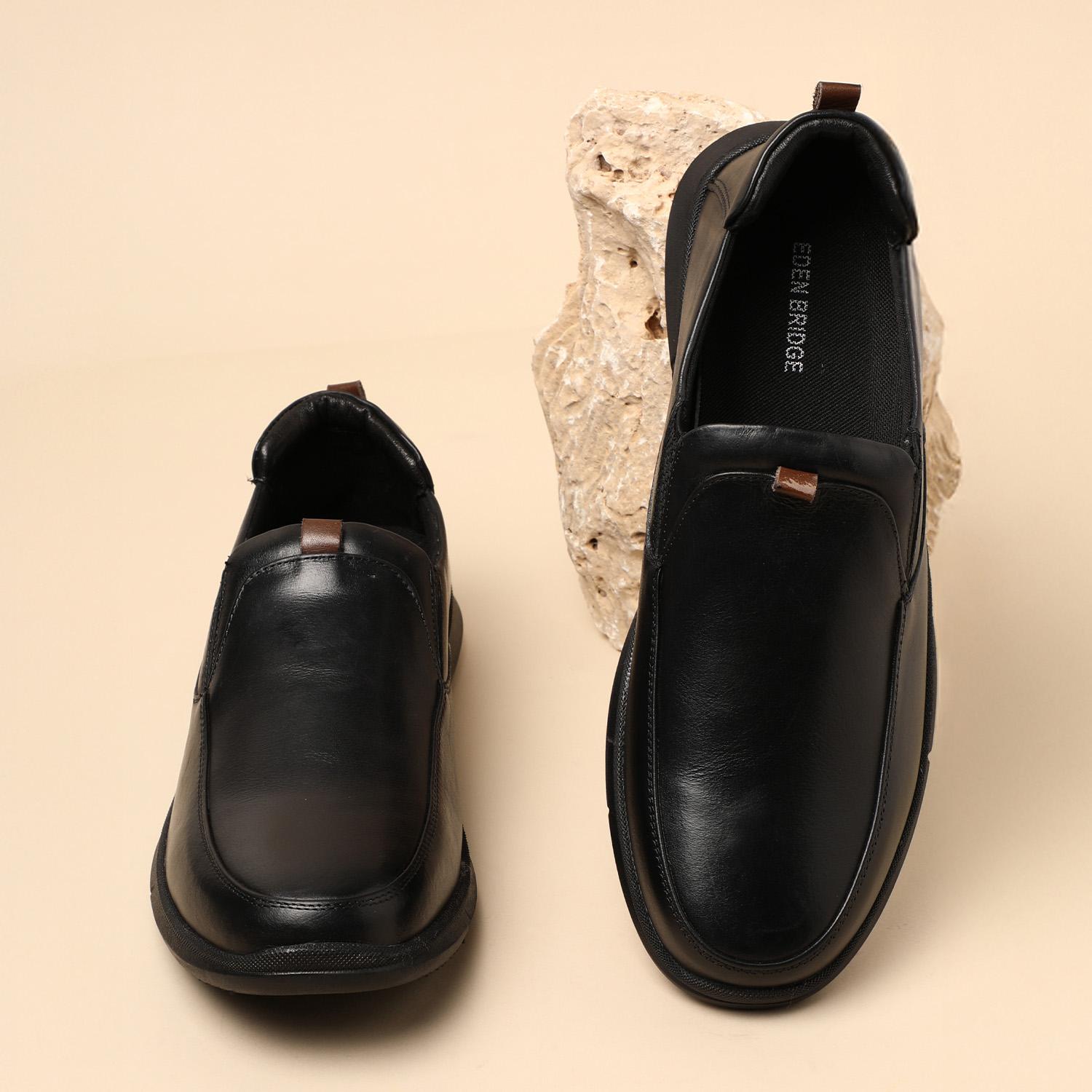 Men Black Formal Slip-Ons