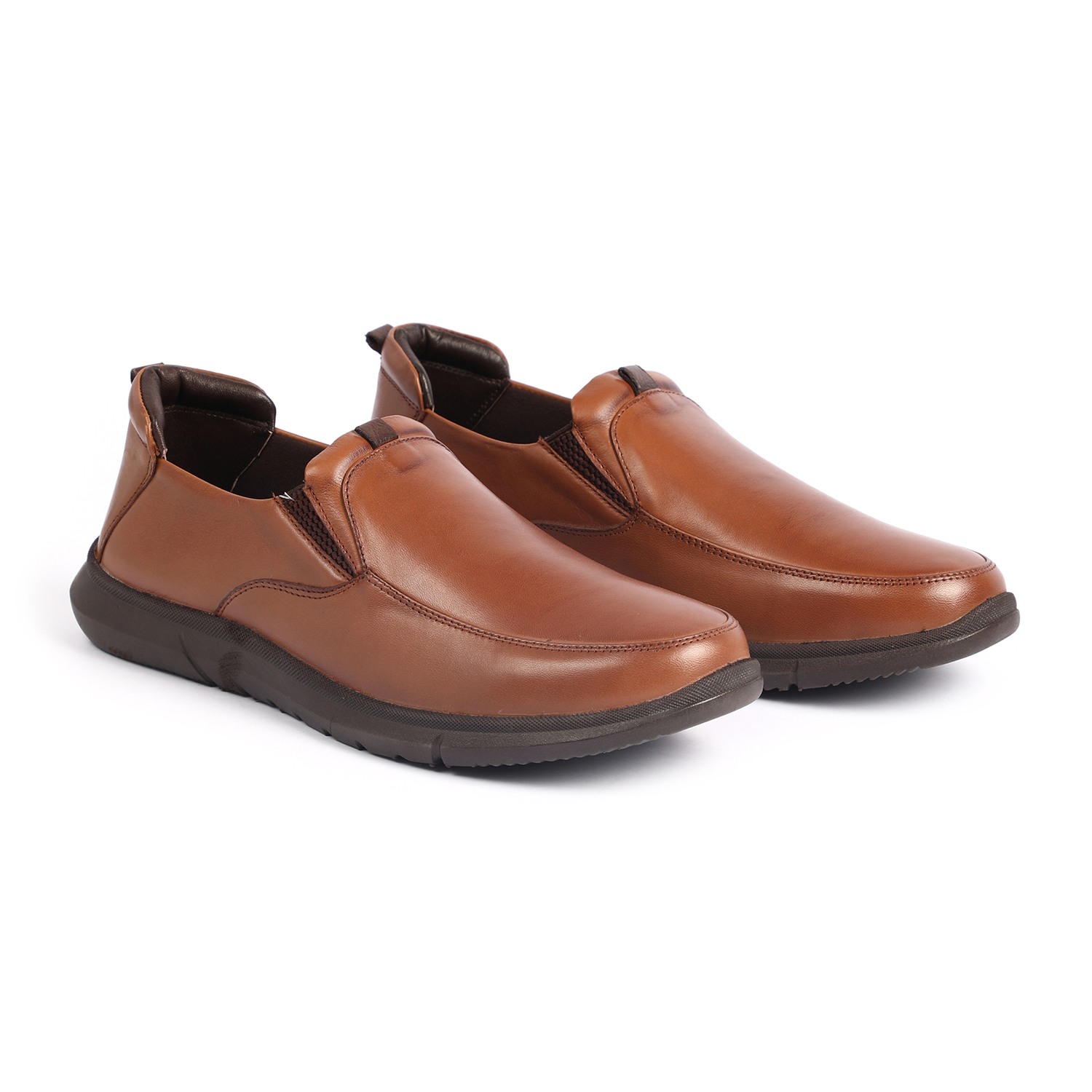Men Tan Formal Slip-Ons