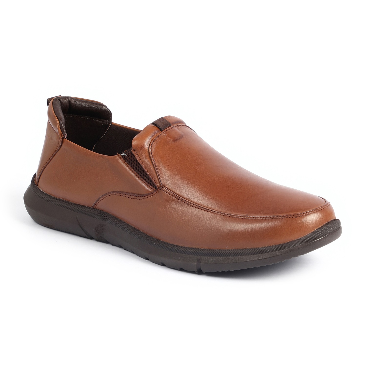 Men Tan Formal Slip-Ons