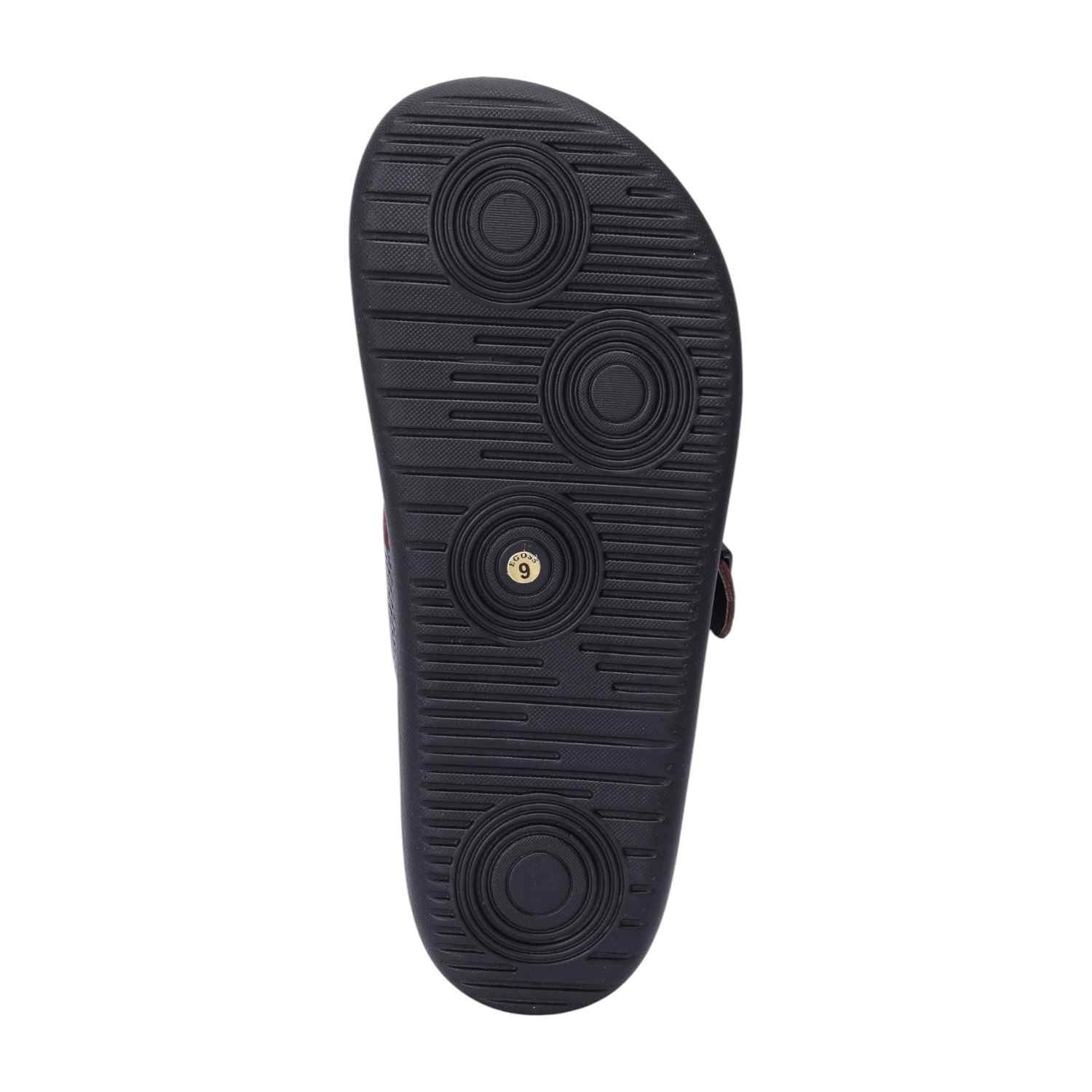 Men Brown Textured Chappals with Adjustable Strap