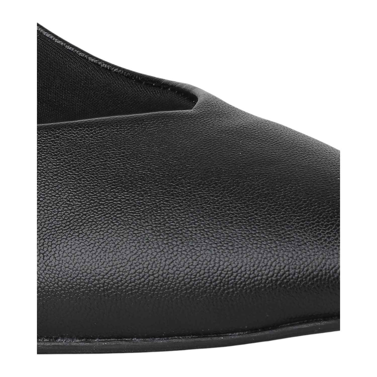 Women Black Pointed Toe Block Heel Pumps