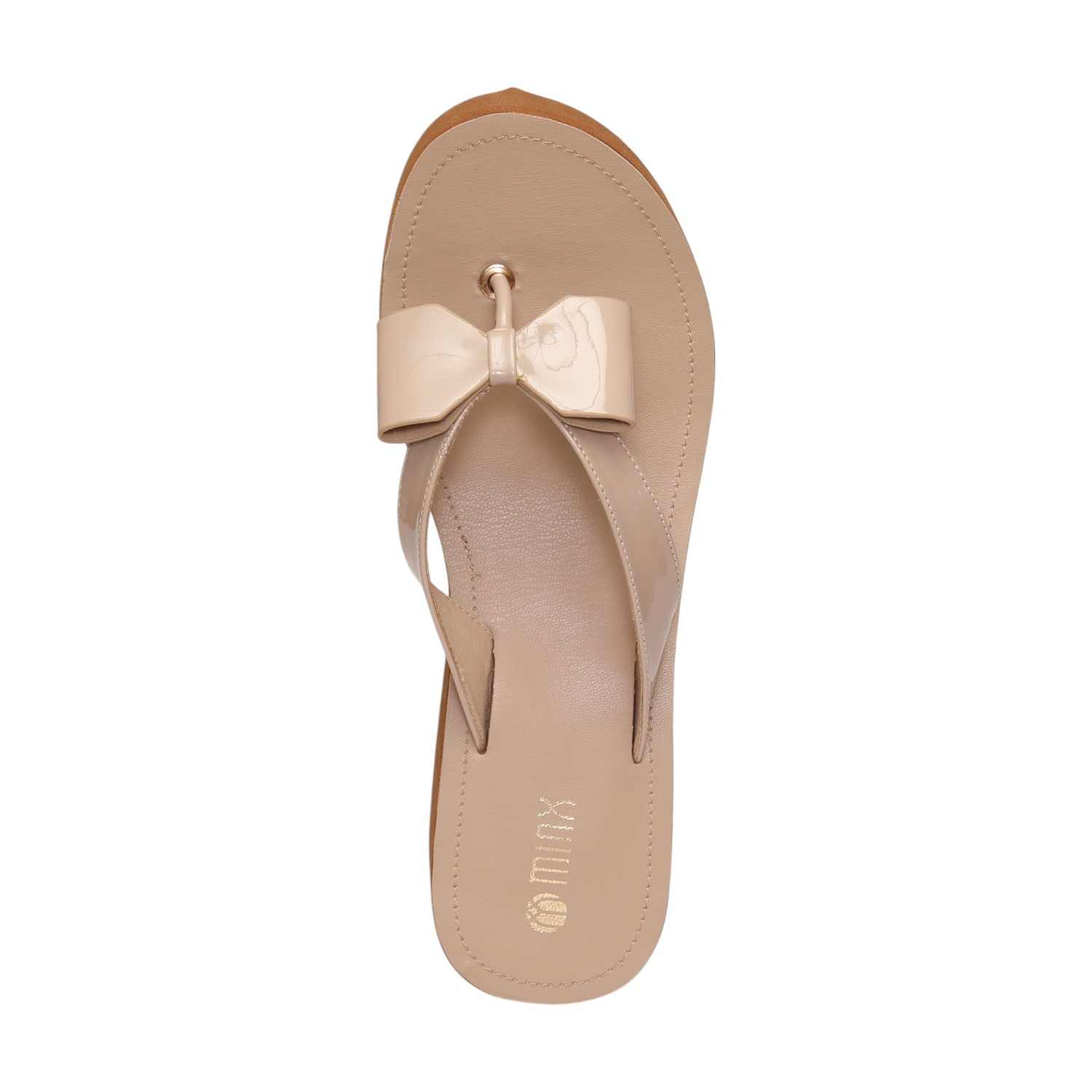Women Beige Elegant Bow Wedge Sandals
