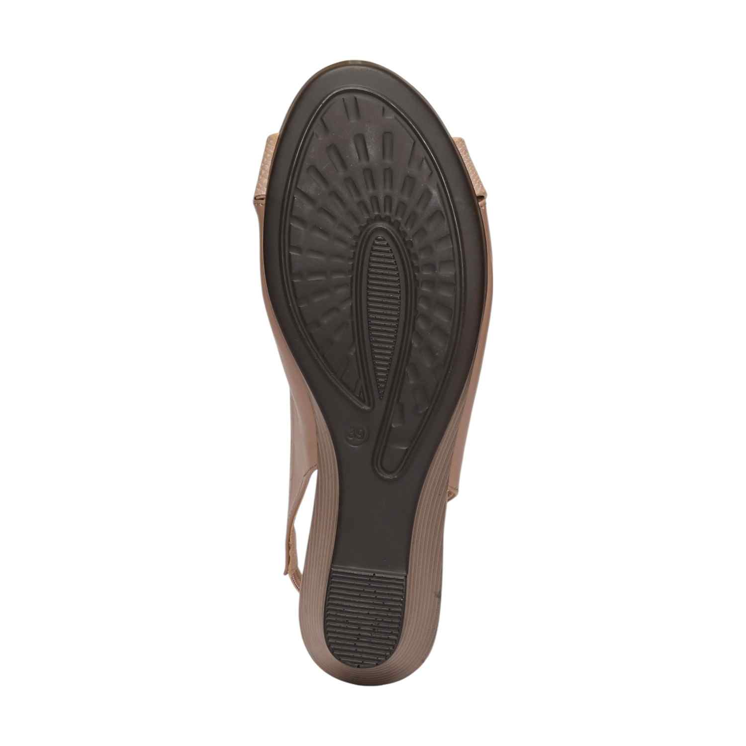 Women Nude Sandals Wedge Sandals With Textured Strap