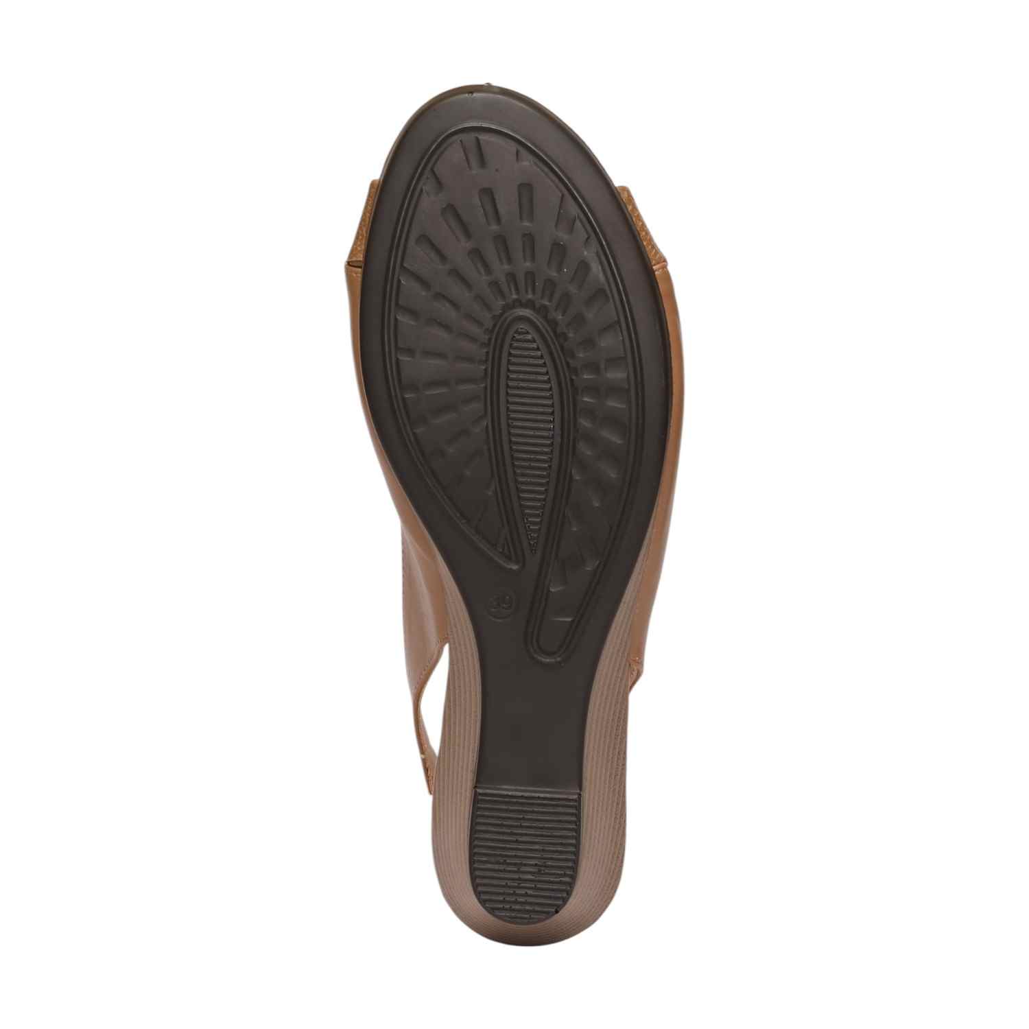 Women Tan Sandals Wedge Sandals With Textured Strap