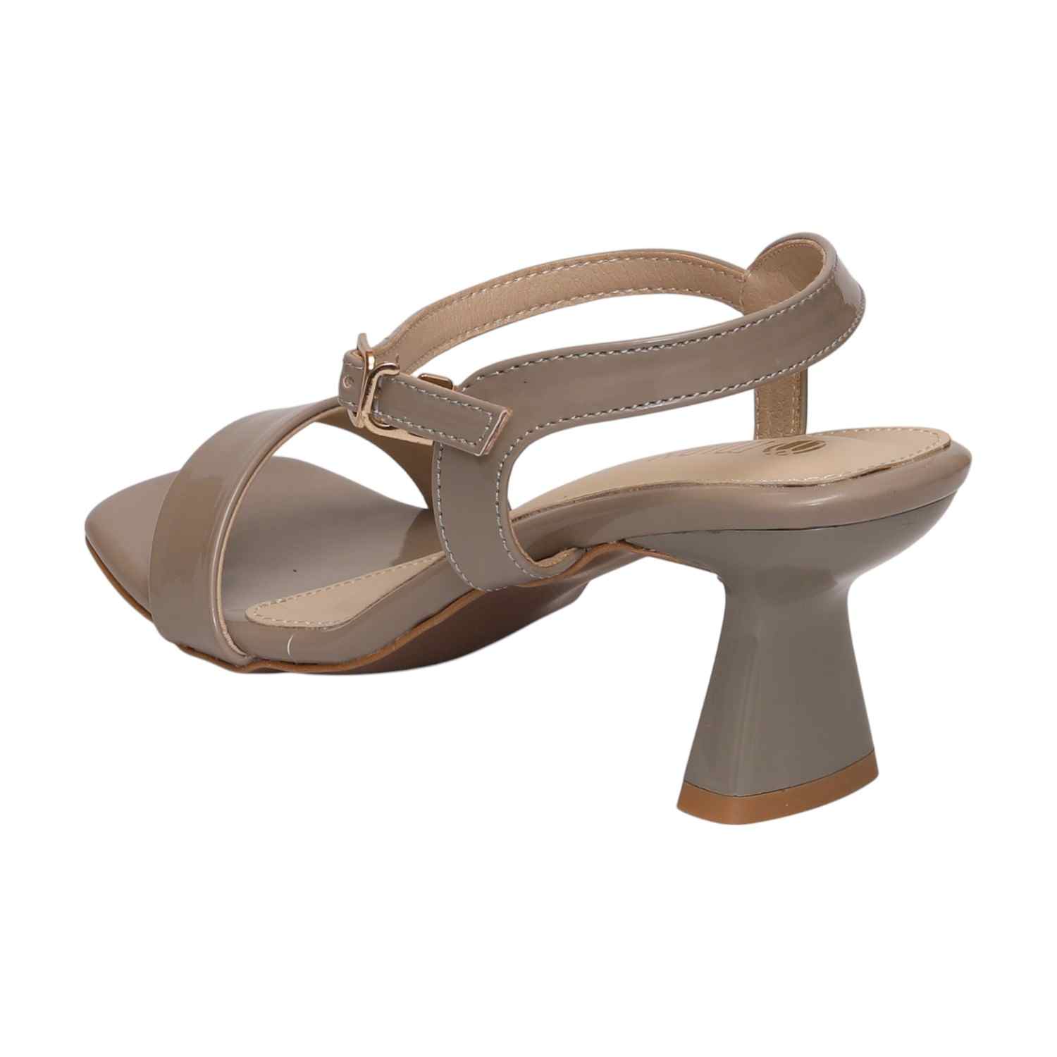 Women Khaki Sandals With Textured Strap