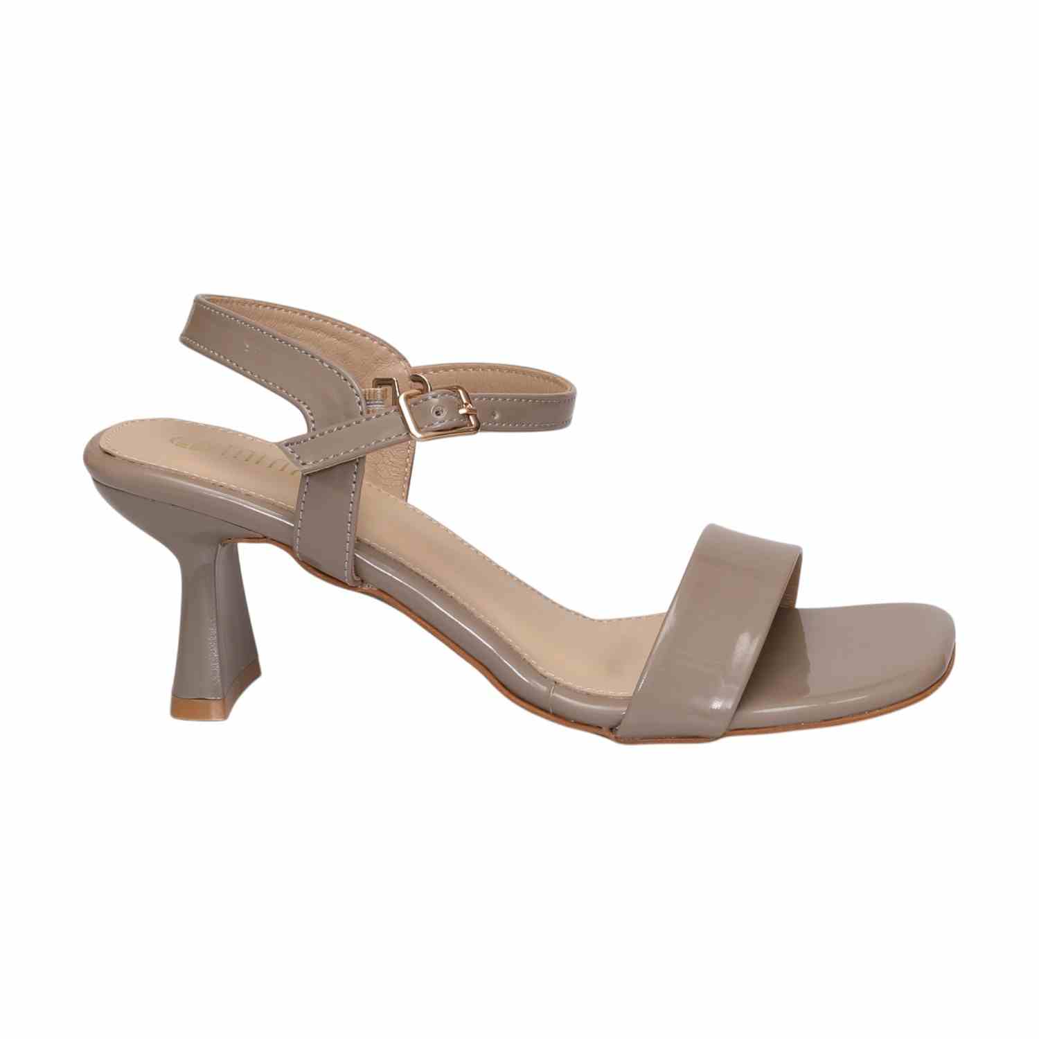 Women Khaki Sandals With Textured Strap