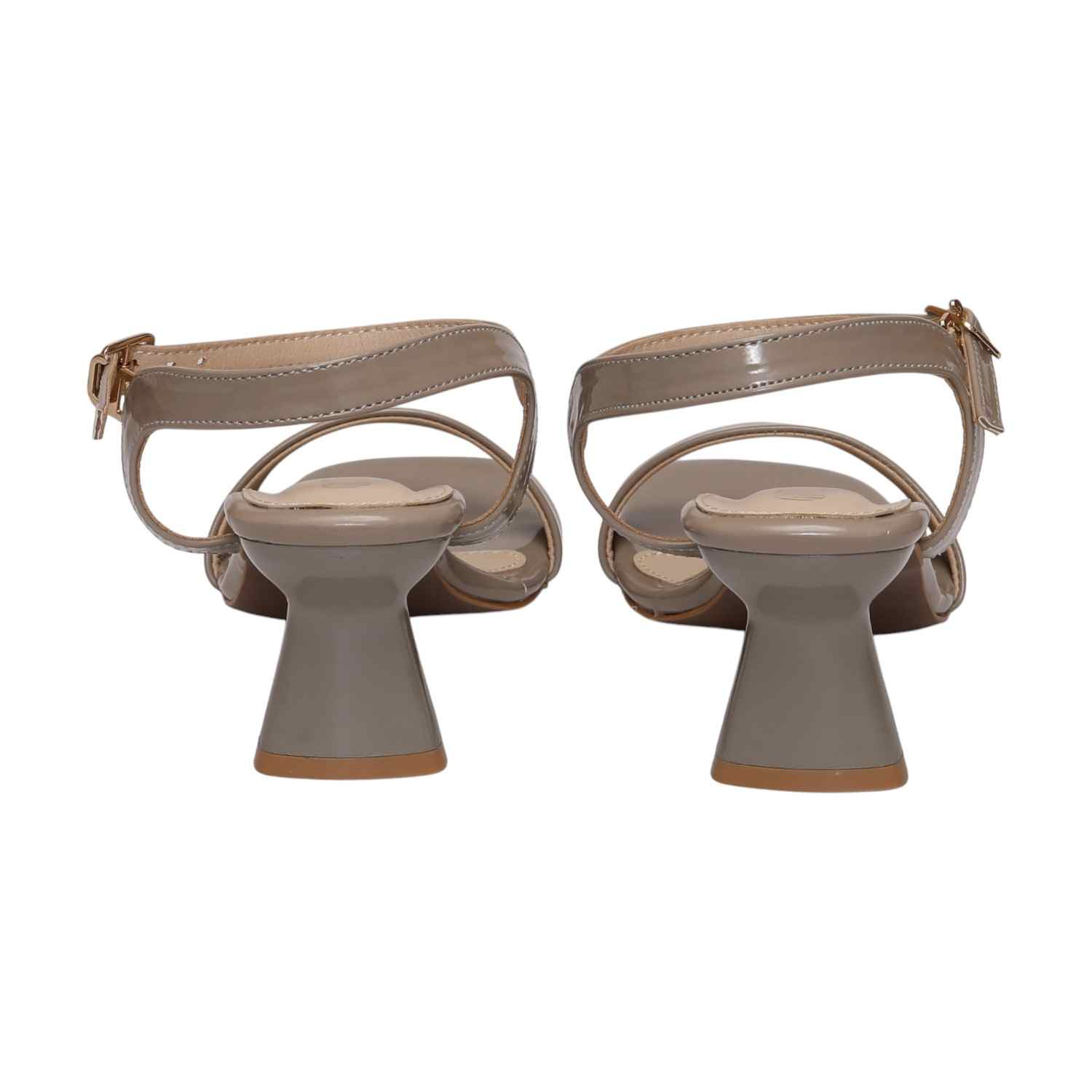 Women Khaki Sandals With Textured Strap